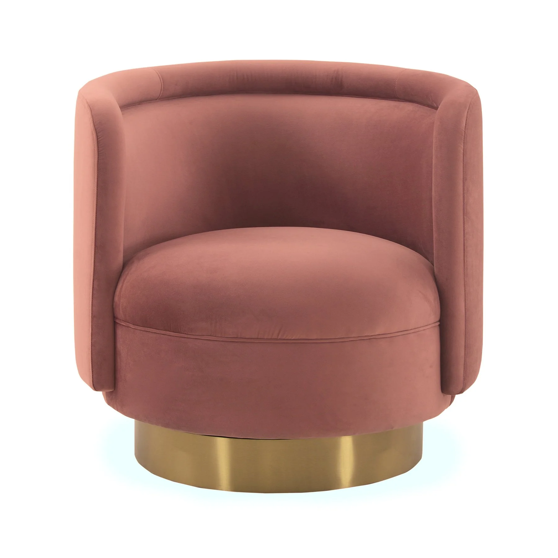 Peony Blush Fabric Upholstered Sofa Accent Chair with Brushed Gold Legs - Image 2