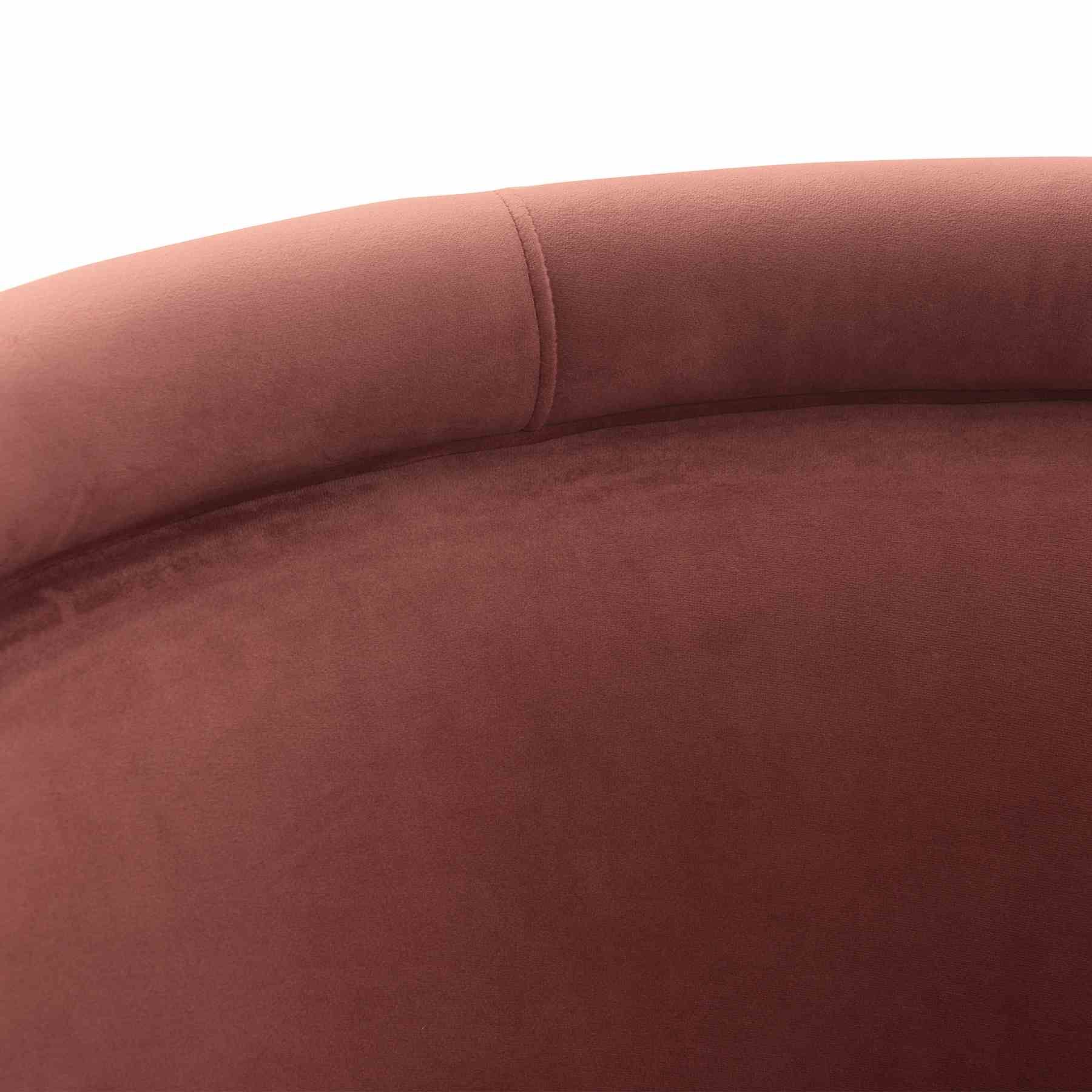 Peony Blush Fabric Upholstered Sofa Accent Chair with Brushed Gold Legs - Image 5