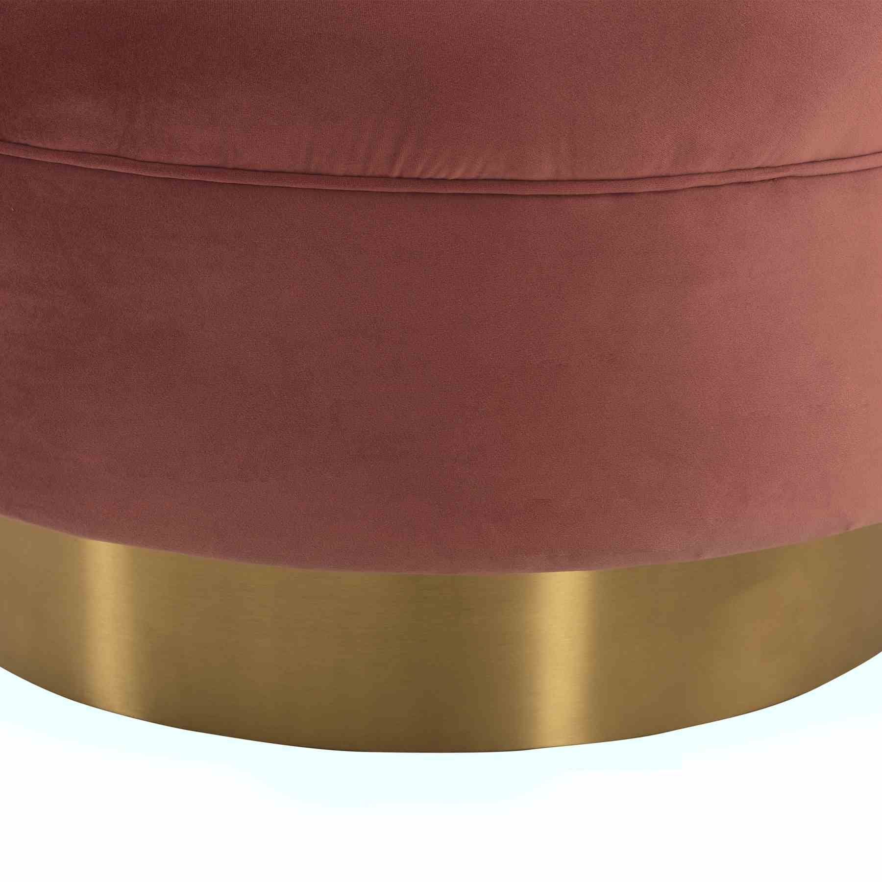Peony Blush Fabric Upholstered Sofa Accent Chair with Brushed Gold Legs - Image 6