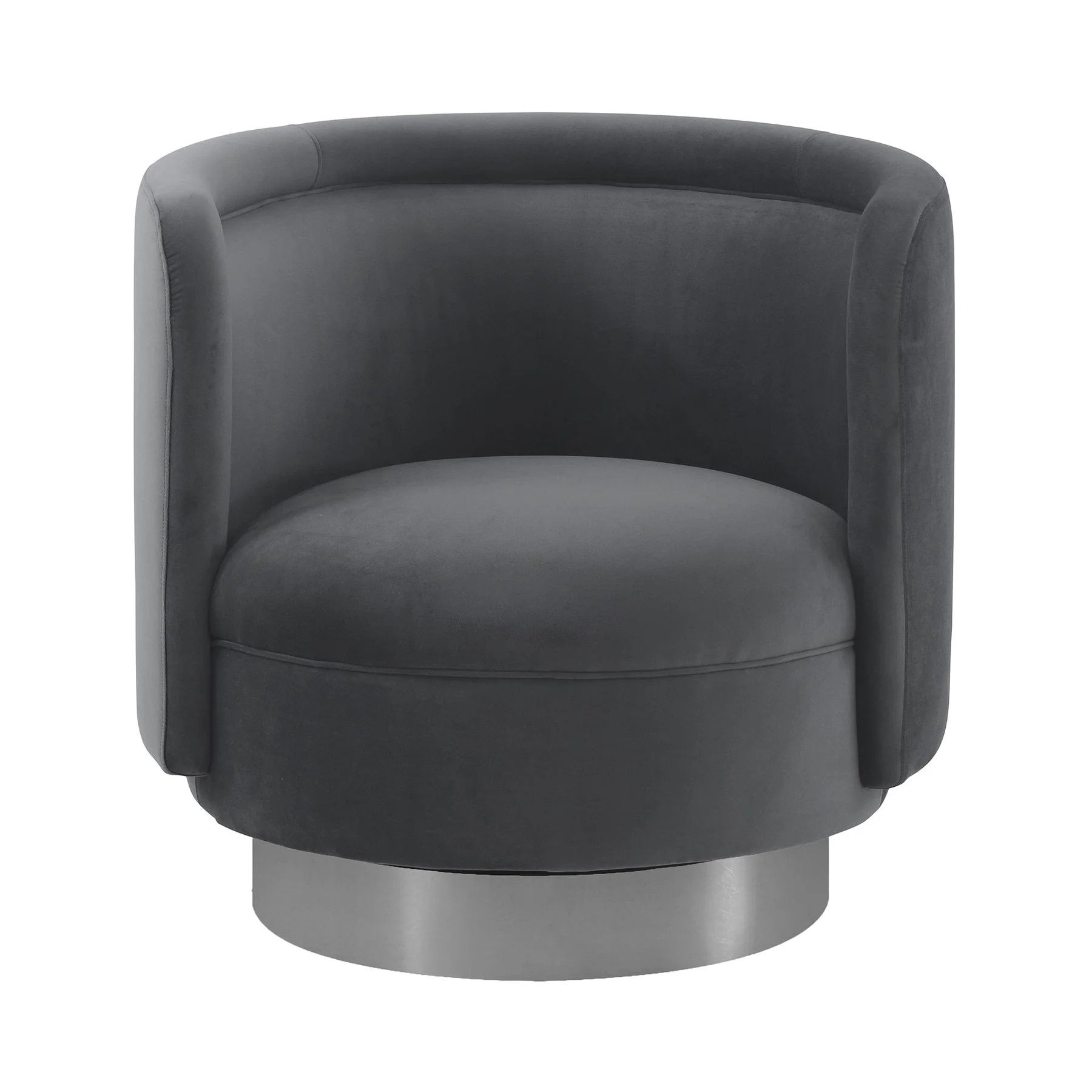 Peony Gray Fabric Upholstered Sofa Accent Chair with Brushed Gold Legs - Image 2