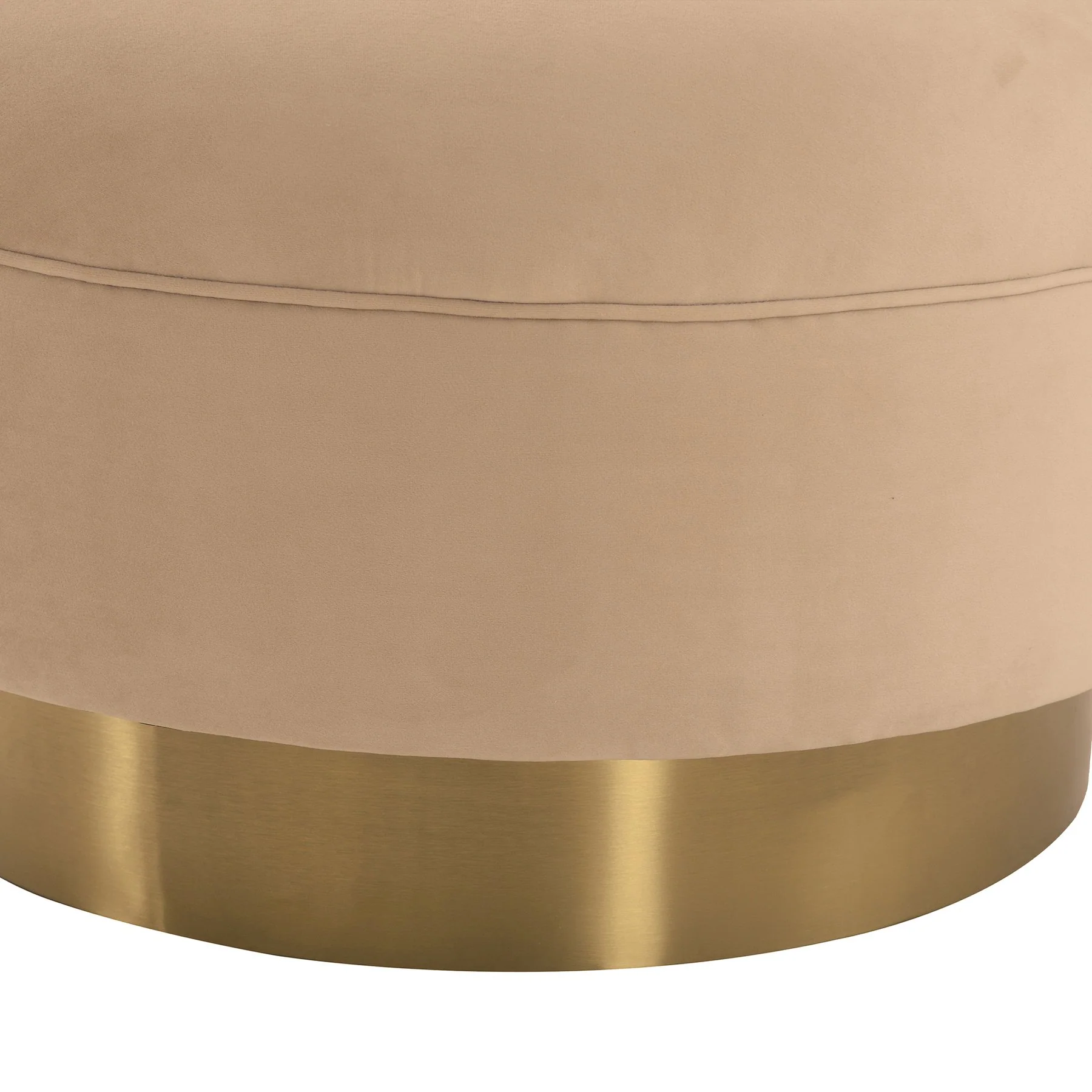 Peony Natural Fabric Upholstered Sofa Accent Chair with Brushed Gold Legs - Image 5