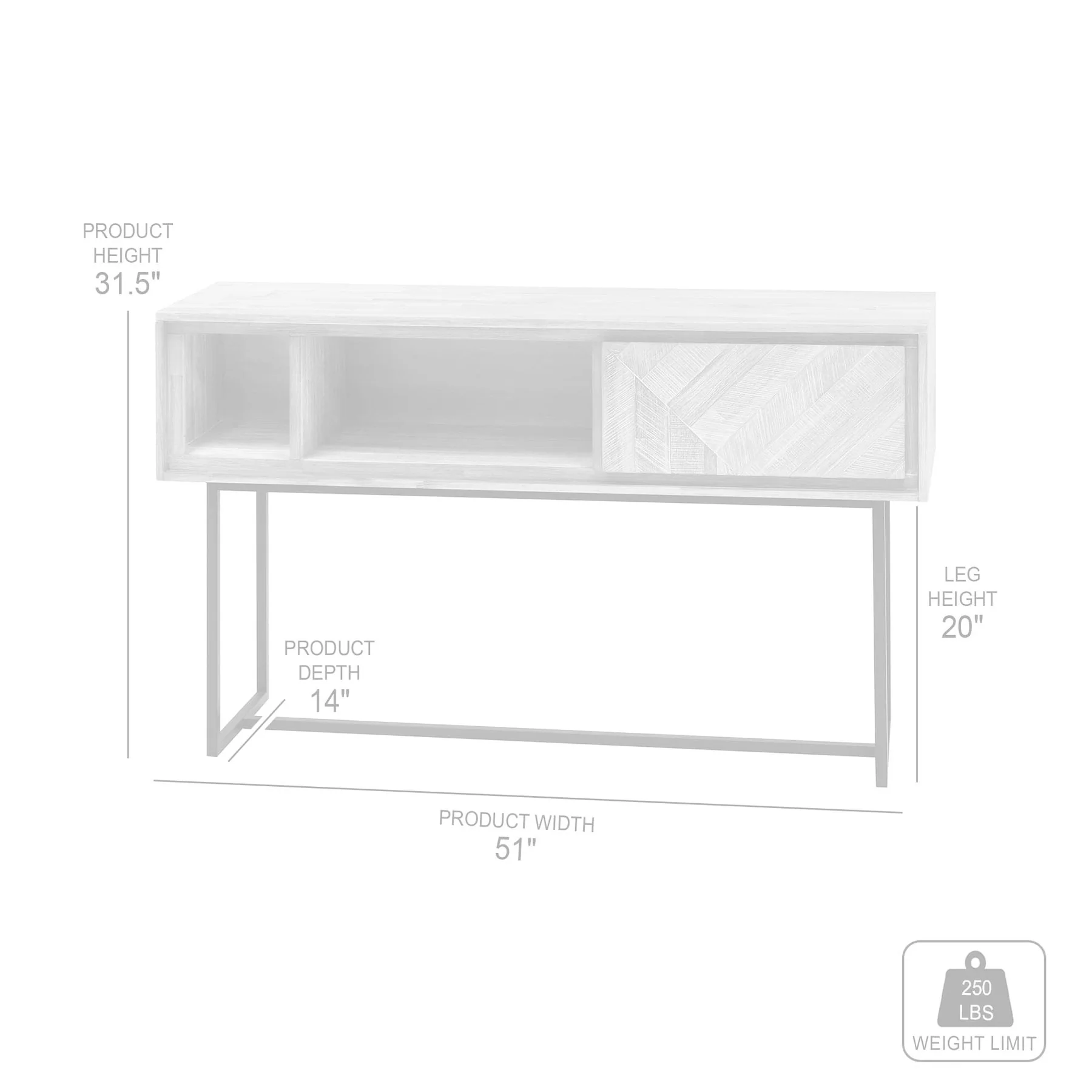Peridot 1 Drawer Console Table in Natural Acacia Wood - Image 5