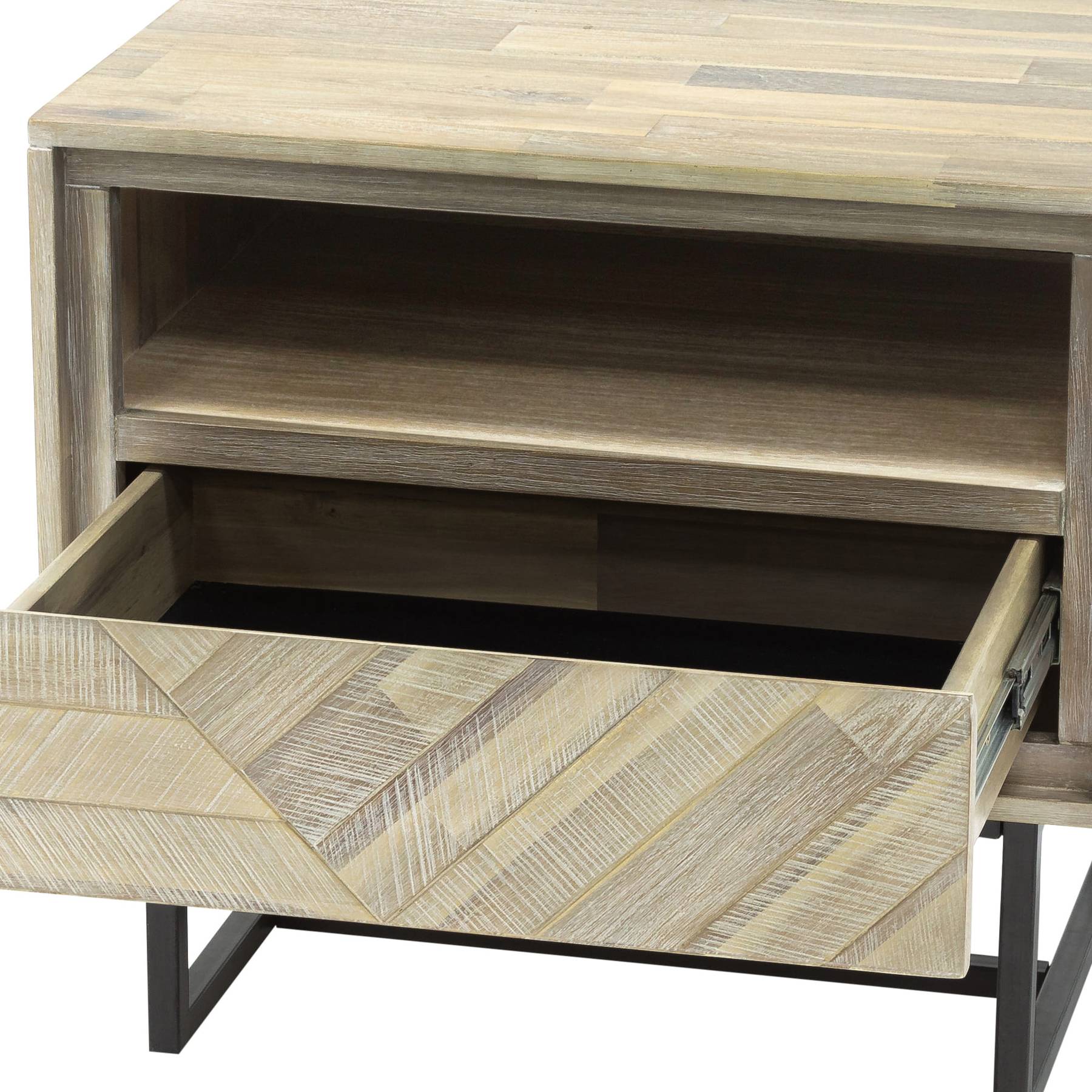 Peridot 1 Drawer Nightstand in Natural Acacia Wood - Image 5