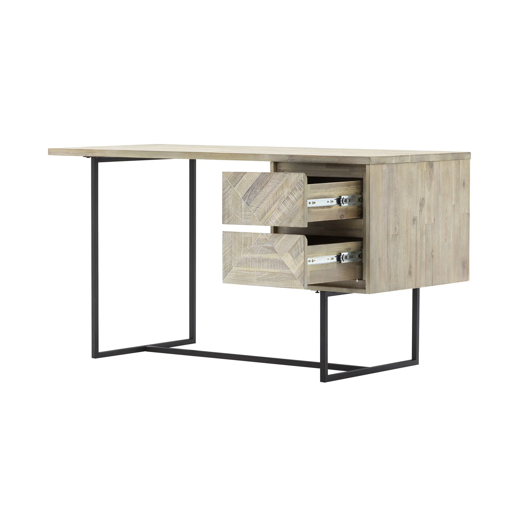 Peridot 2 Drawer Desk in Natural Acacia Wood - Image 2