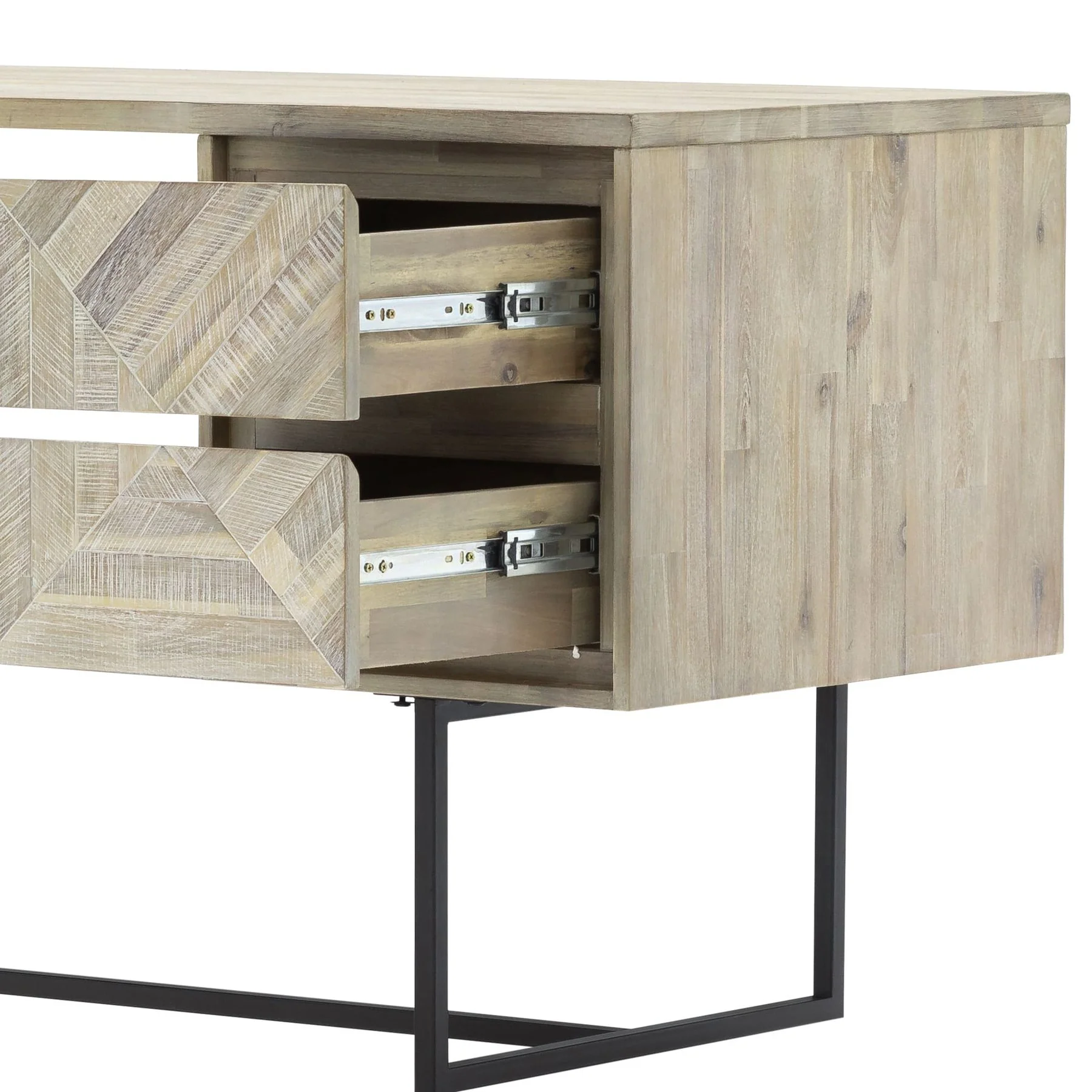 Peridot 2 Drawer Desk in Natural Acacia Wood - Image 6