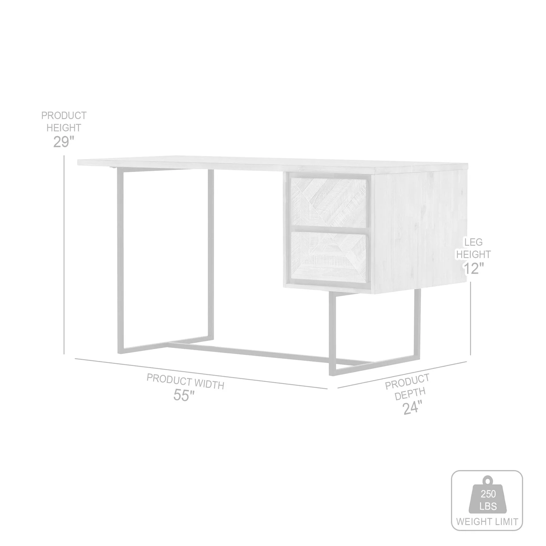 Peridot 2 Drawer Desk in Natural Acacia Wood - Image 7