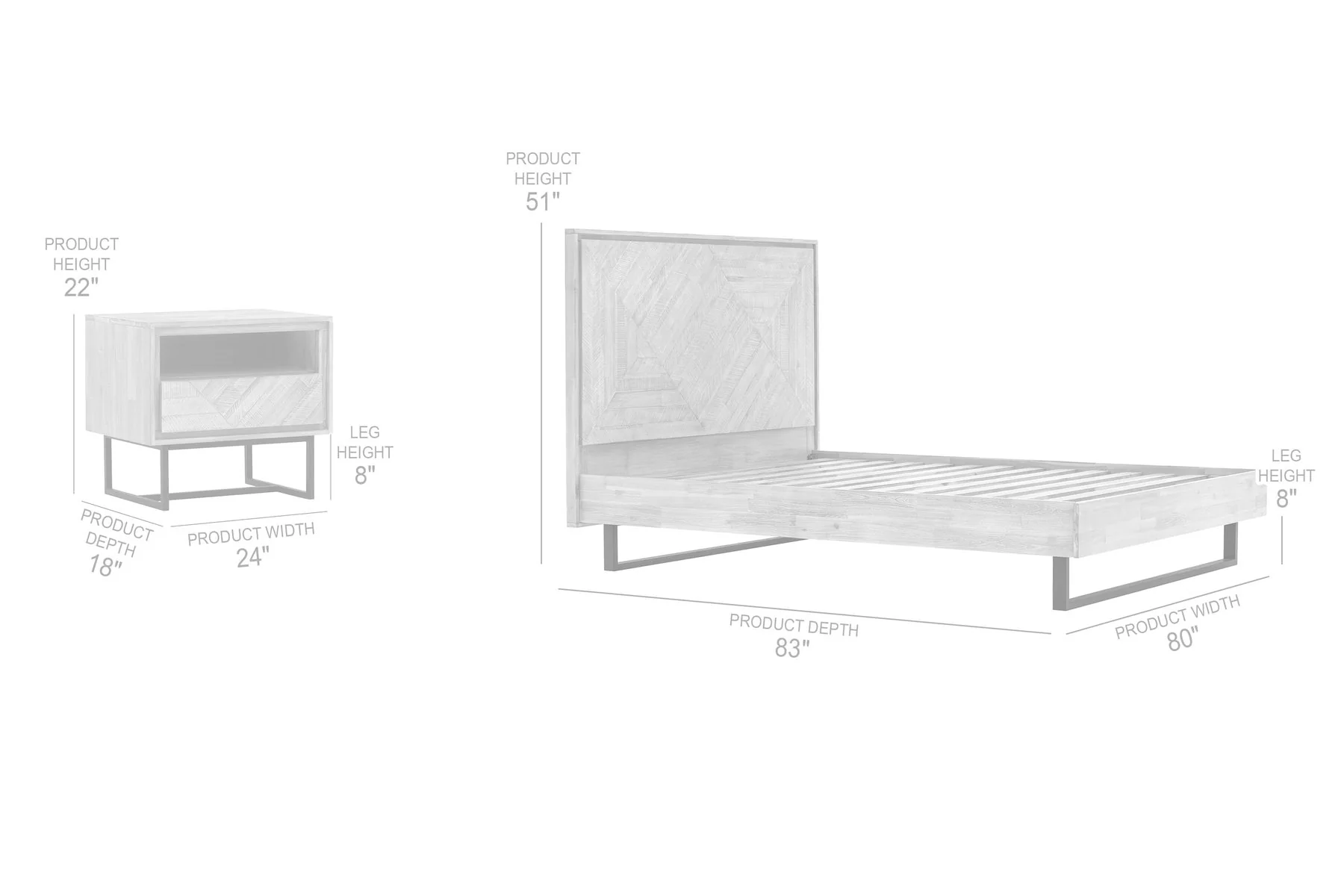Peridot 3 Piece King Bedroom Set in Natural Acacia Wood - Image 8