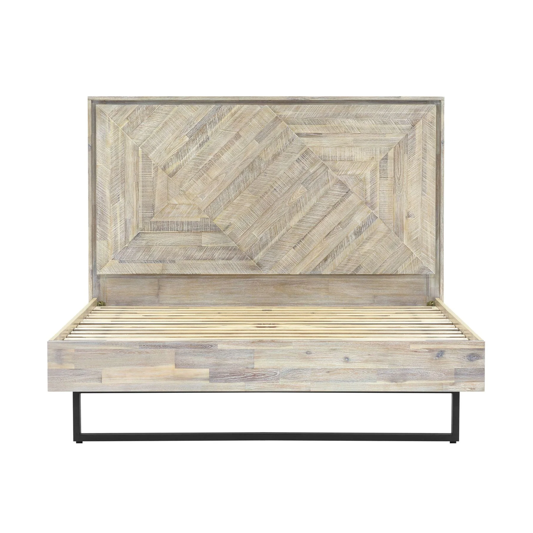 Peridot 4 Piece King Bedroom Set in Natural Acacia Wood - Image 2
