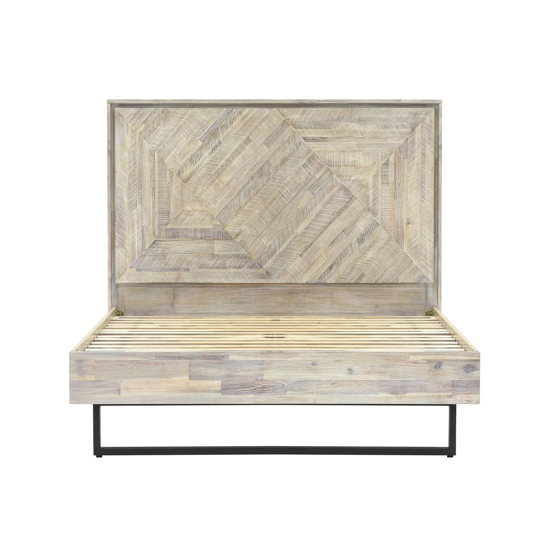 Peridot 4 Piece Queen Bedroom Set in Natural Acacia Wood - Image 2