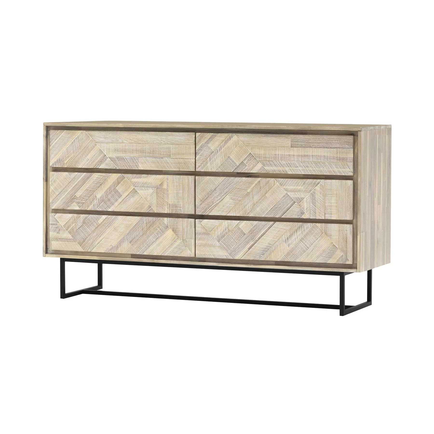 Peridot 6 Drawer Dresser in Natural Acacia Wood - Image 2