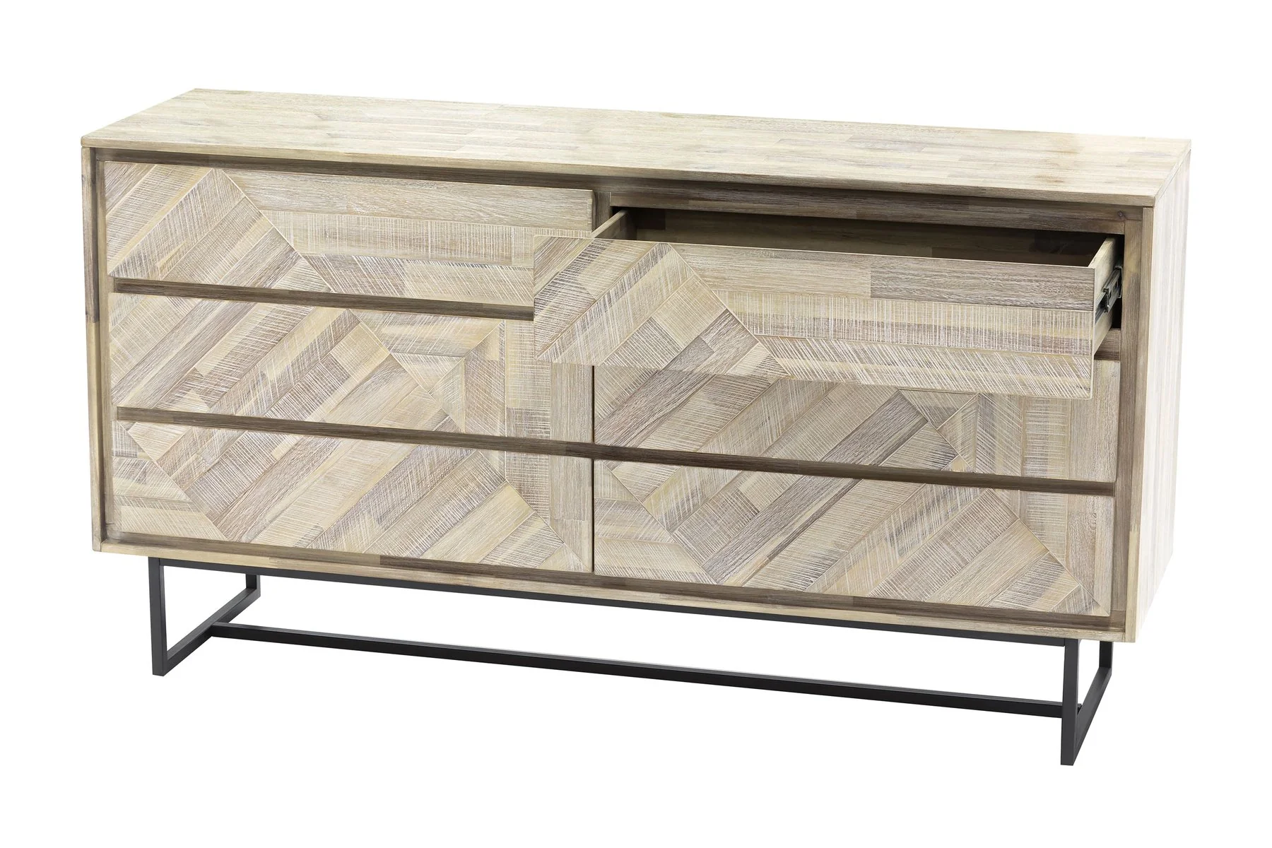 Peridot 6 Drawer Dresser in Natural Acacia Wood - Image 3