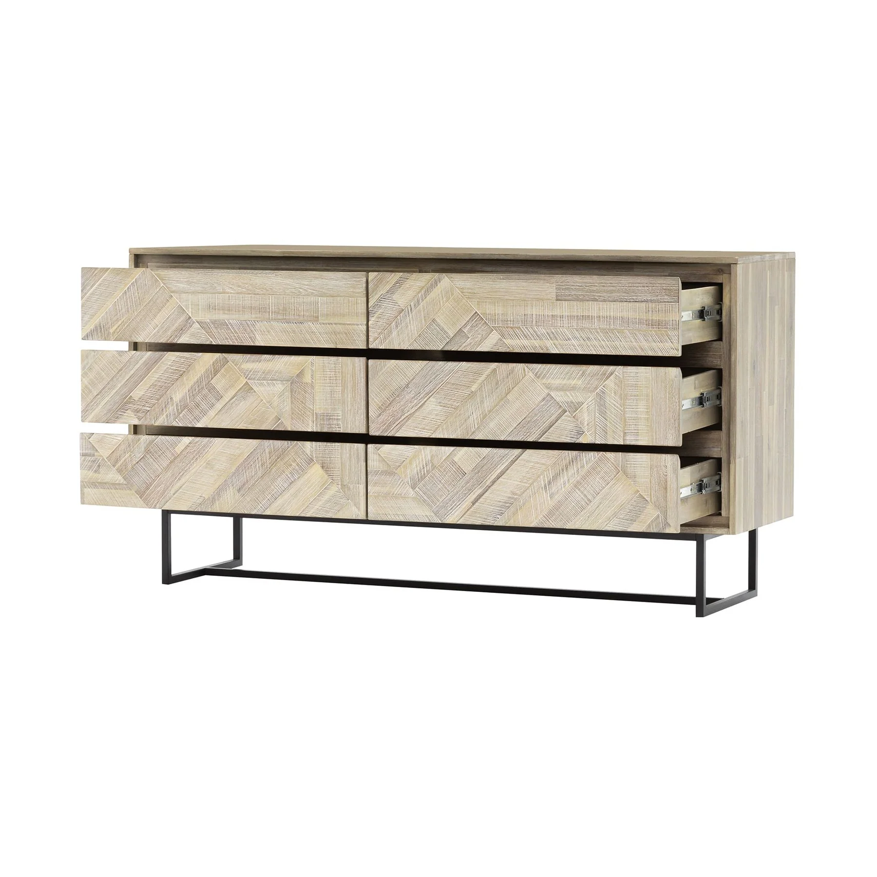 Peridot 6 Drawer Dresser in Natural Acacia Wood - Image 4