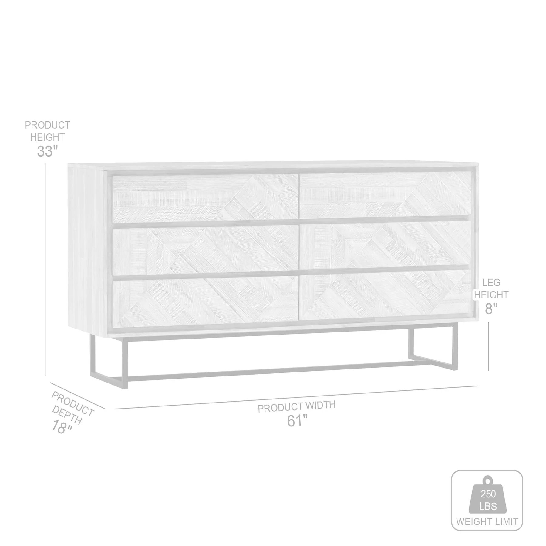 Peridot 6 Drawer Dresser in Natural Acacia Wood - Image 7