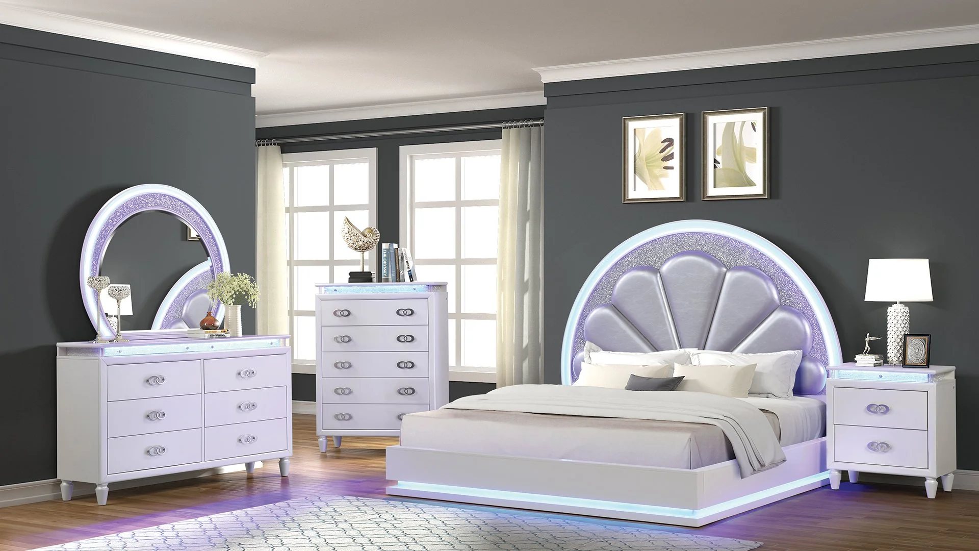 Perla King 5PC Bedroom Set Milky White - Image 15
