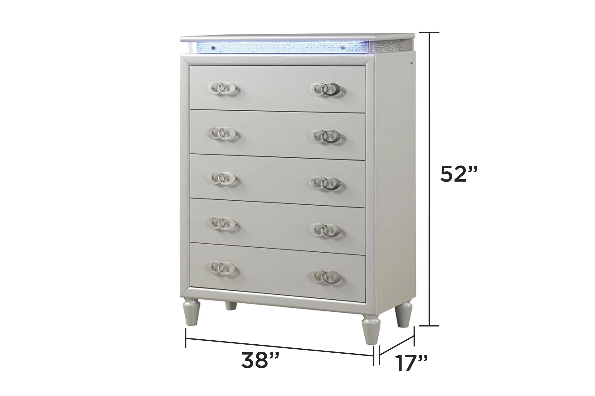 Perla King 5PC with Vanity Bedroom Set Milky White - Image 18