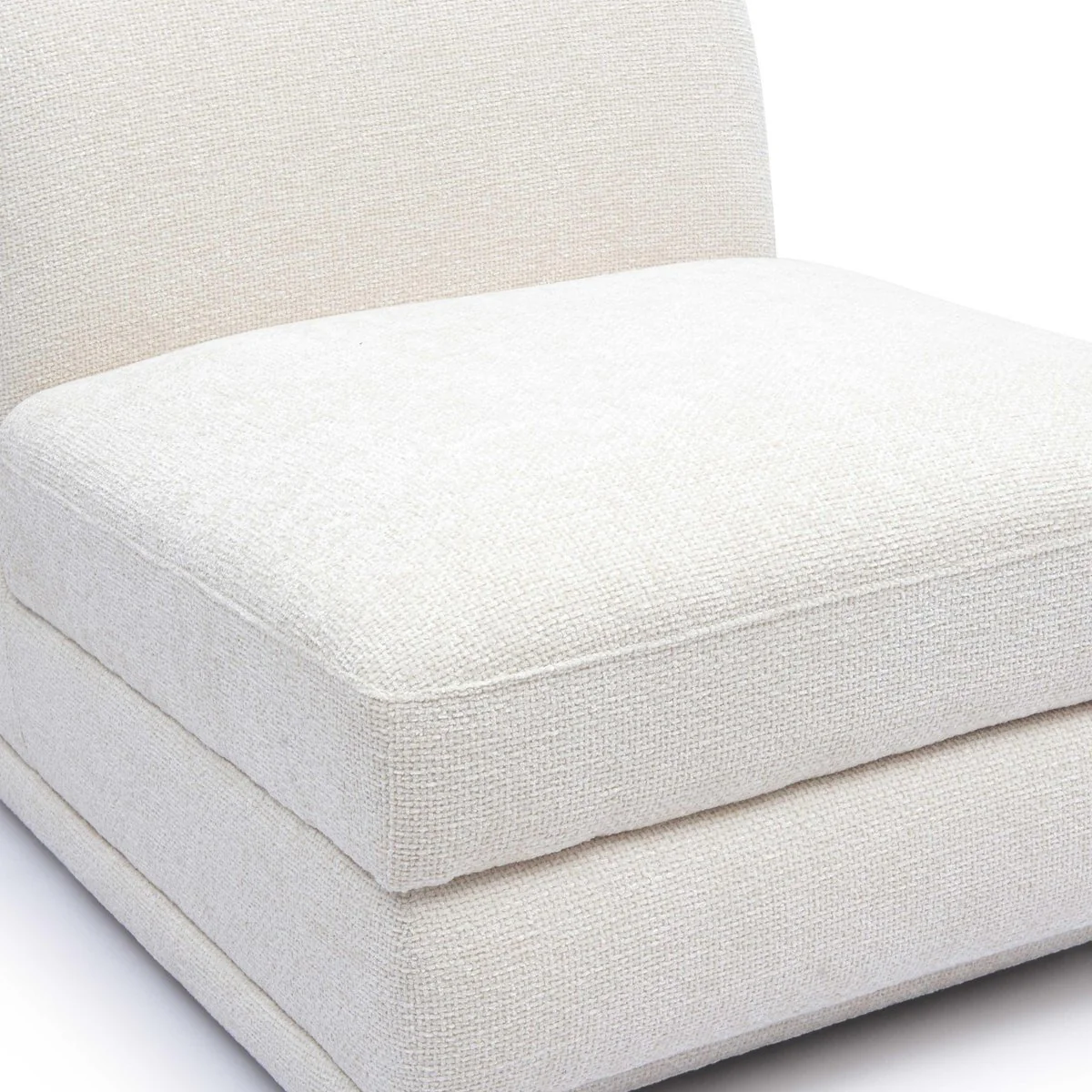 Perry Cream Chenille Modular Armless Chair - Image 4