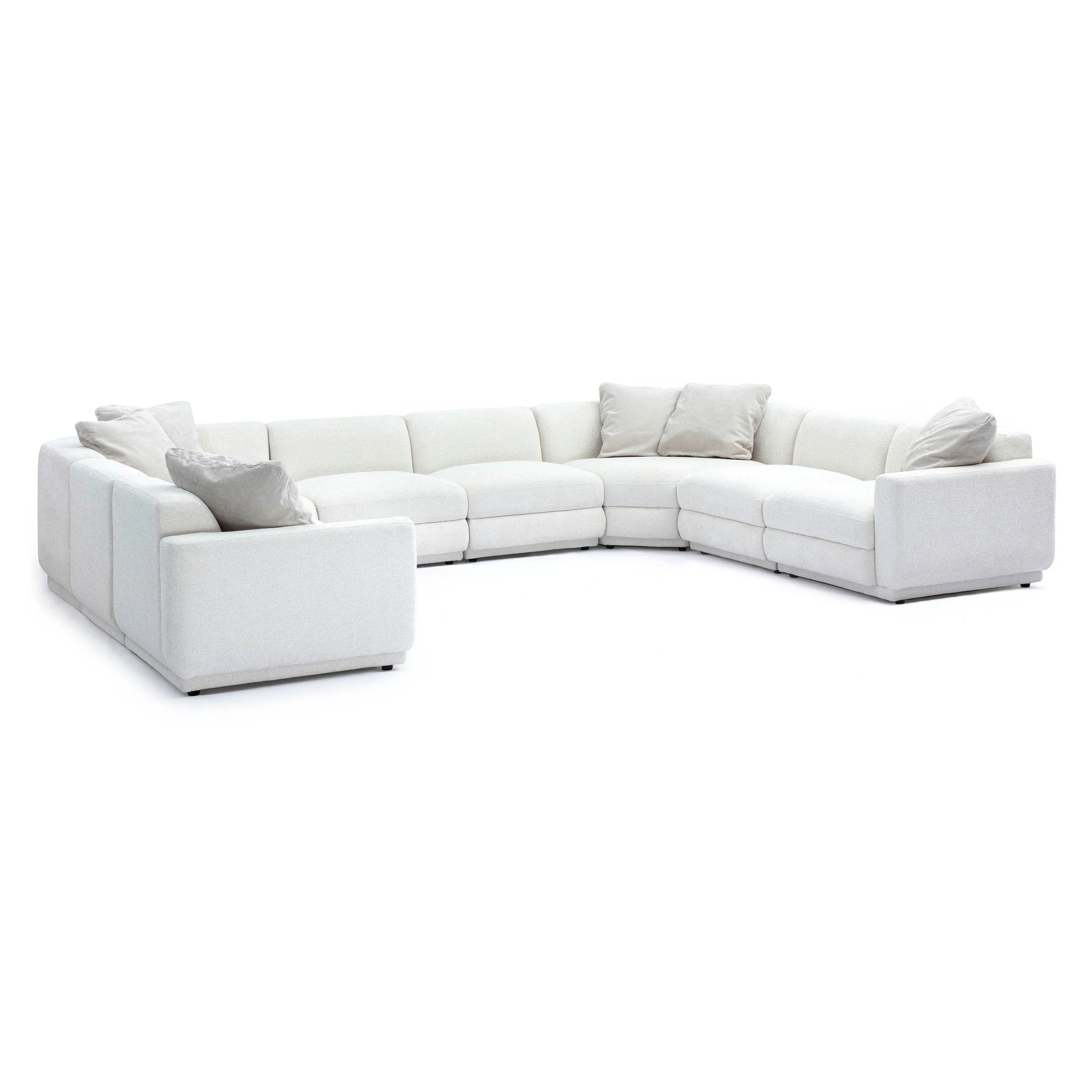 Perry Cream Chenille Modular Large U-Sectional - Image 3