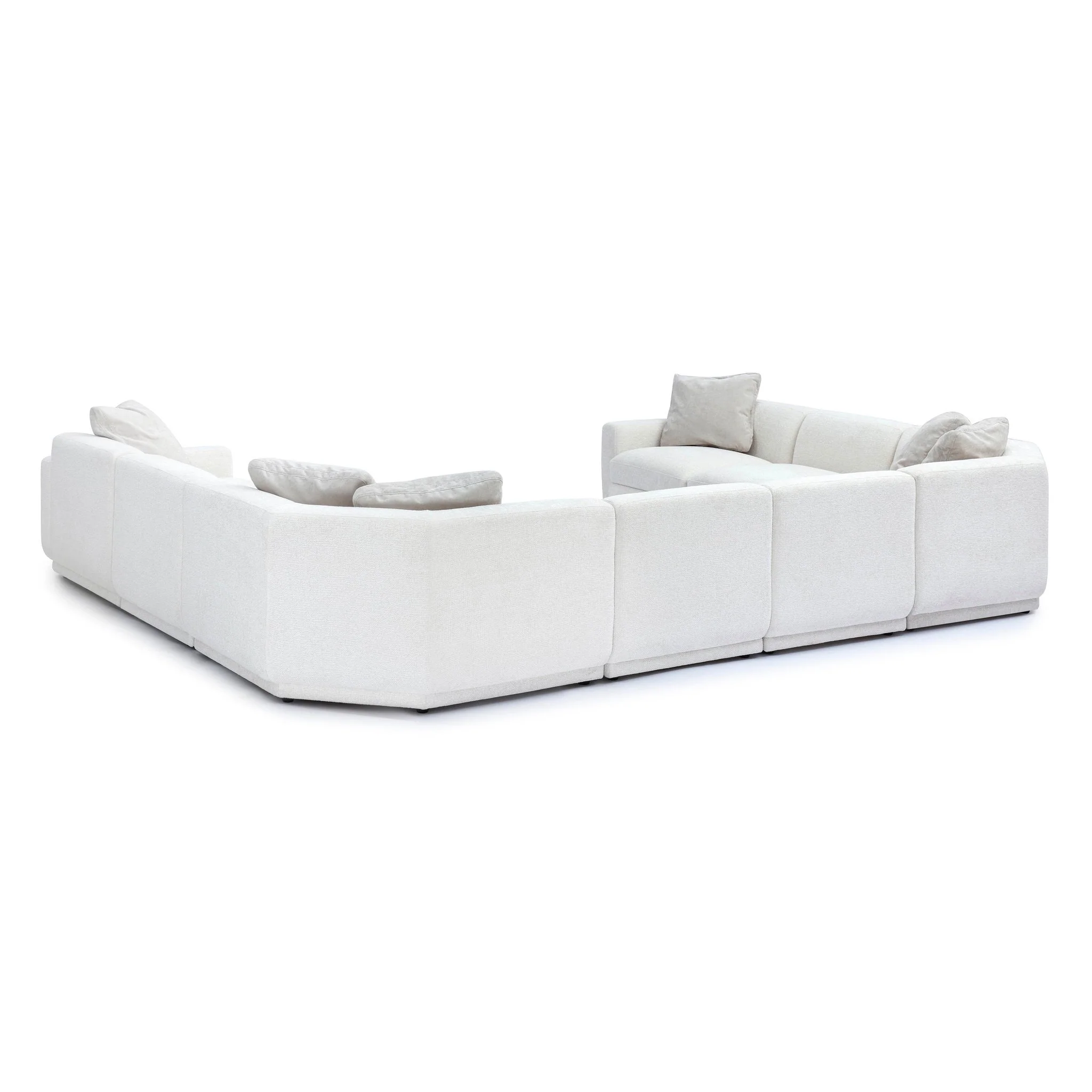 Perry Cream Chenille Modular Large U-Sectional - Image 4