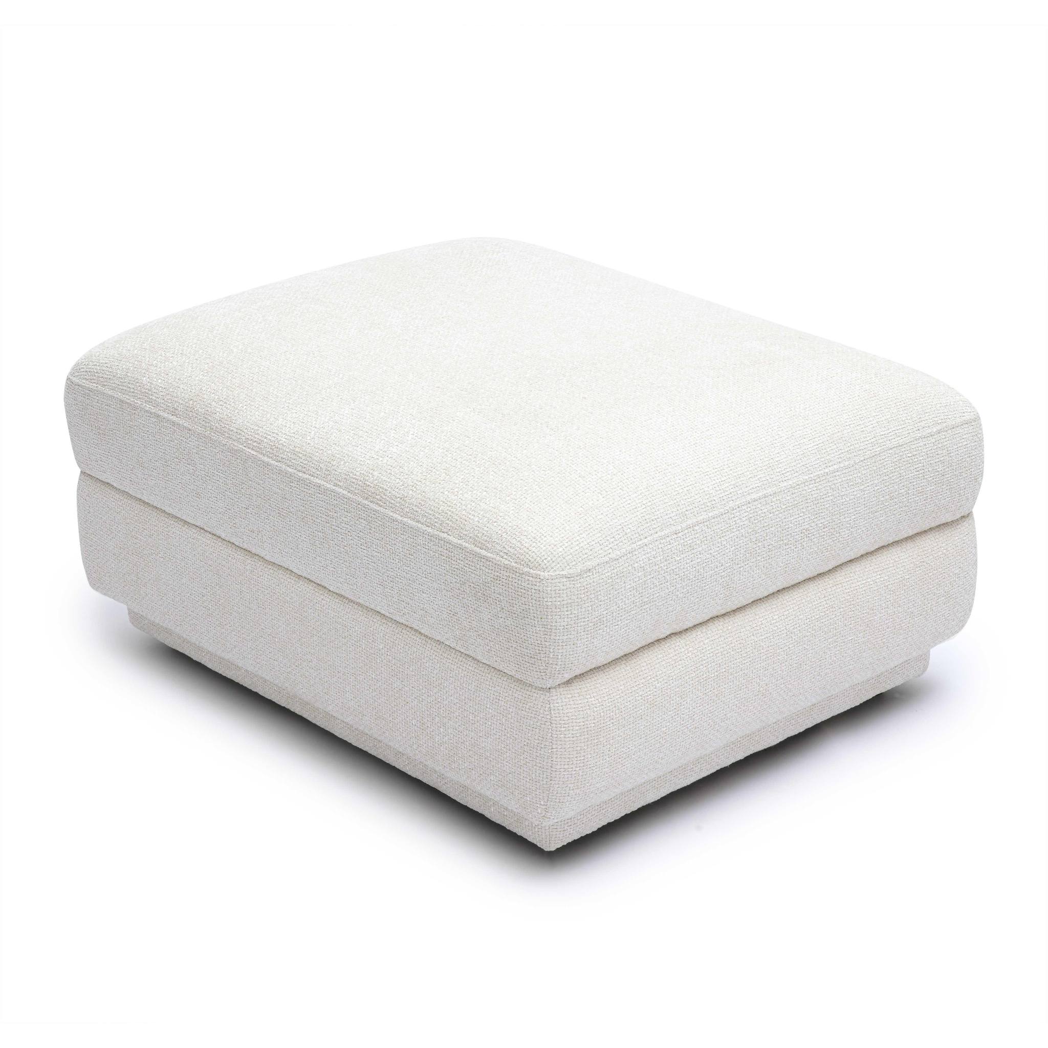 Perry Cream Chenille Modular Ottoman - Image 4