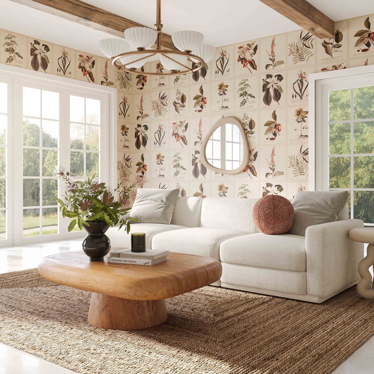 Perry Cream Chenille Modular Sofa - Image 2