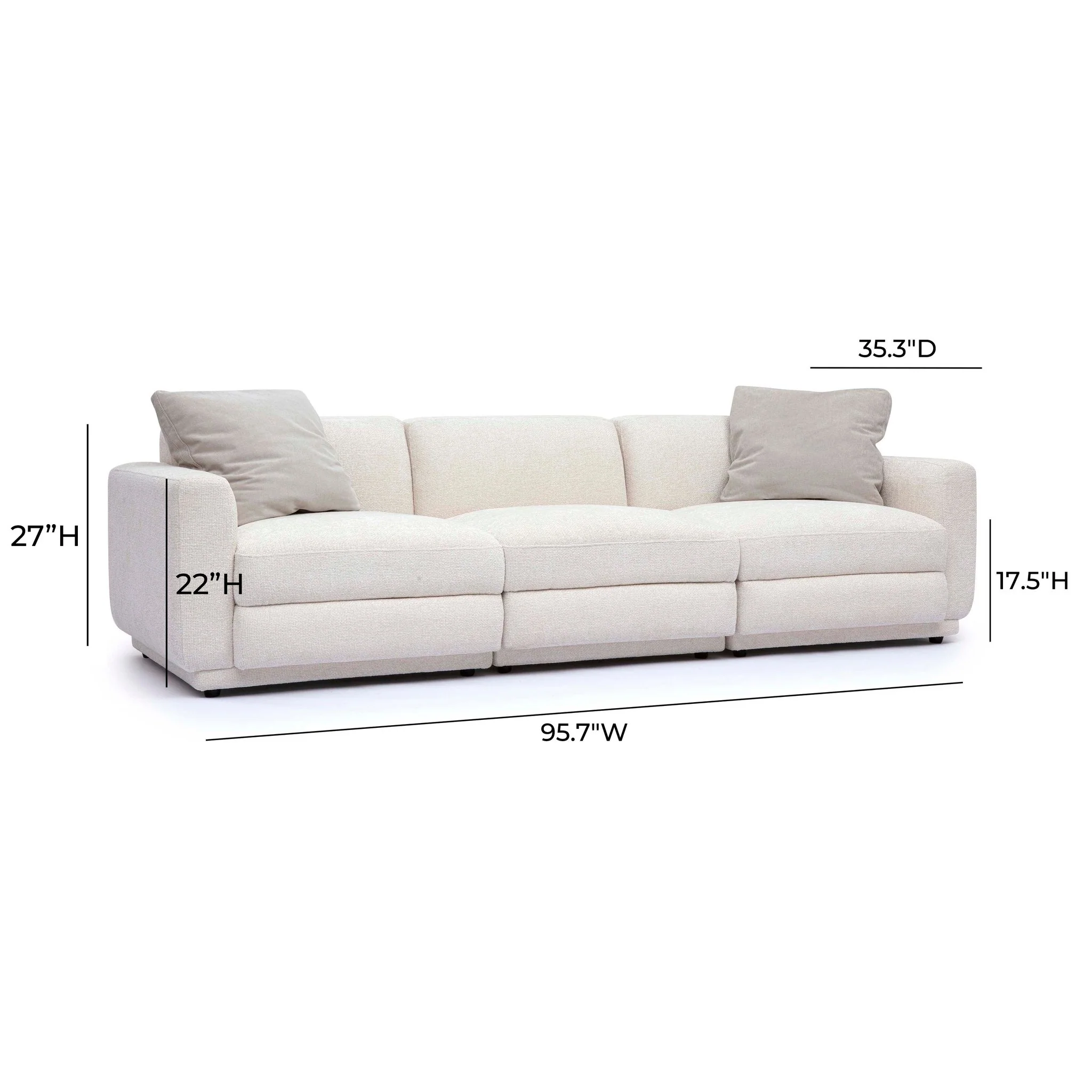 Perry Cream Chenille Modular Sofa - Image 6