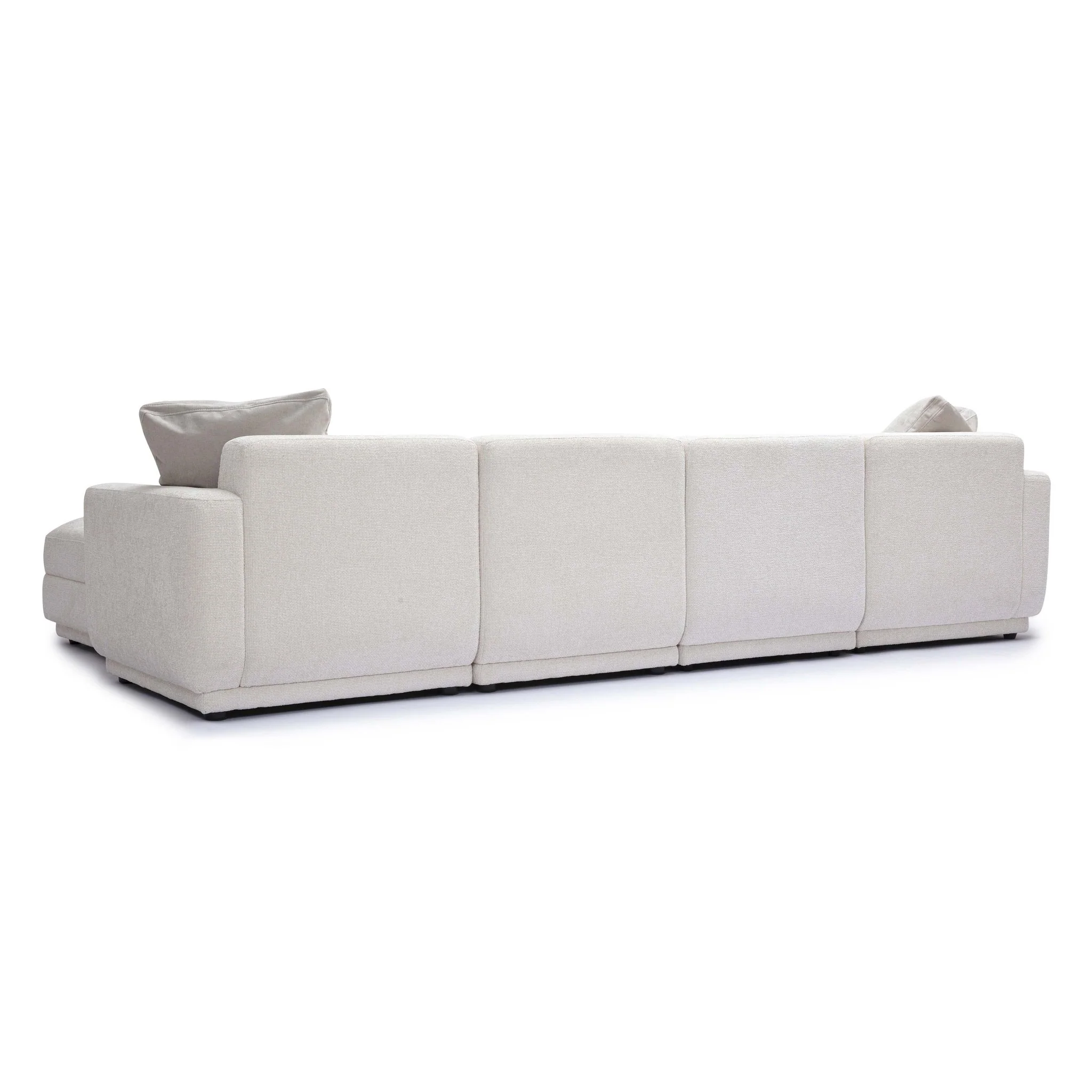 Perry Cream Chenille Modular U-Sectional - Image 4