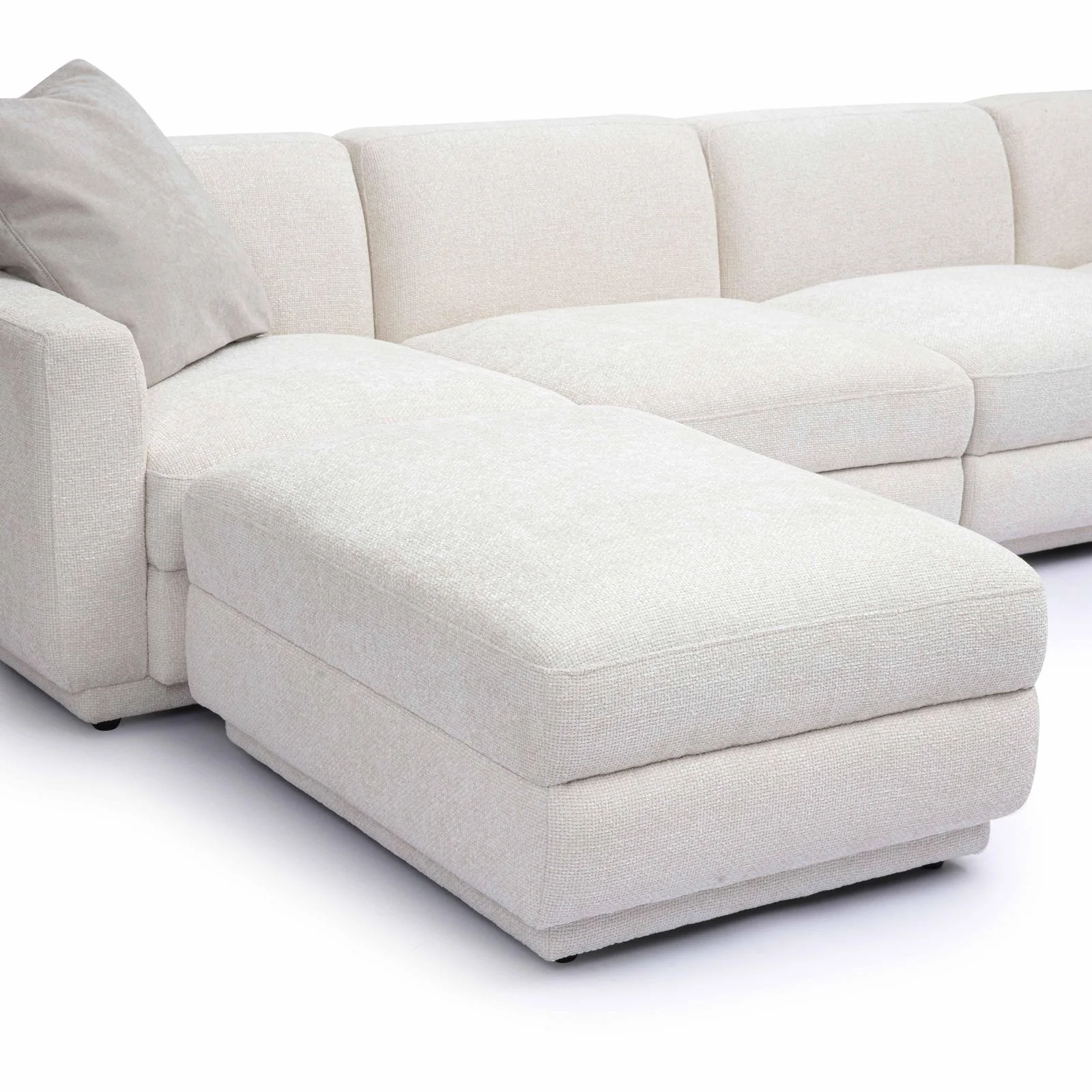 Perry Cream Chenille Modular U-Sectional - Image 5