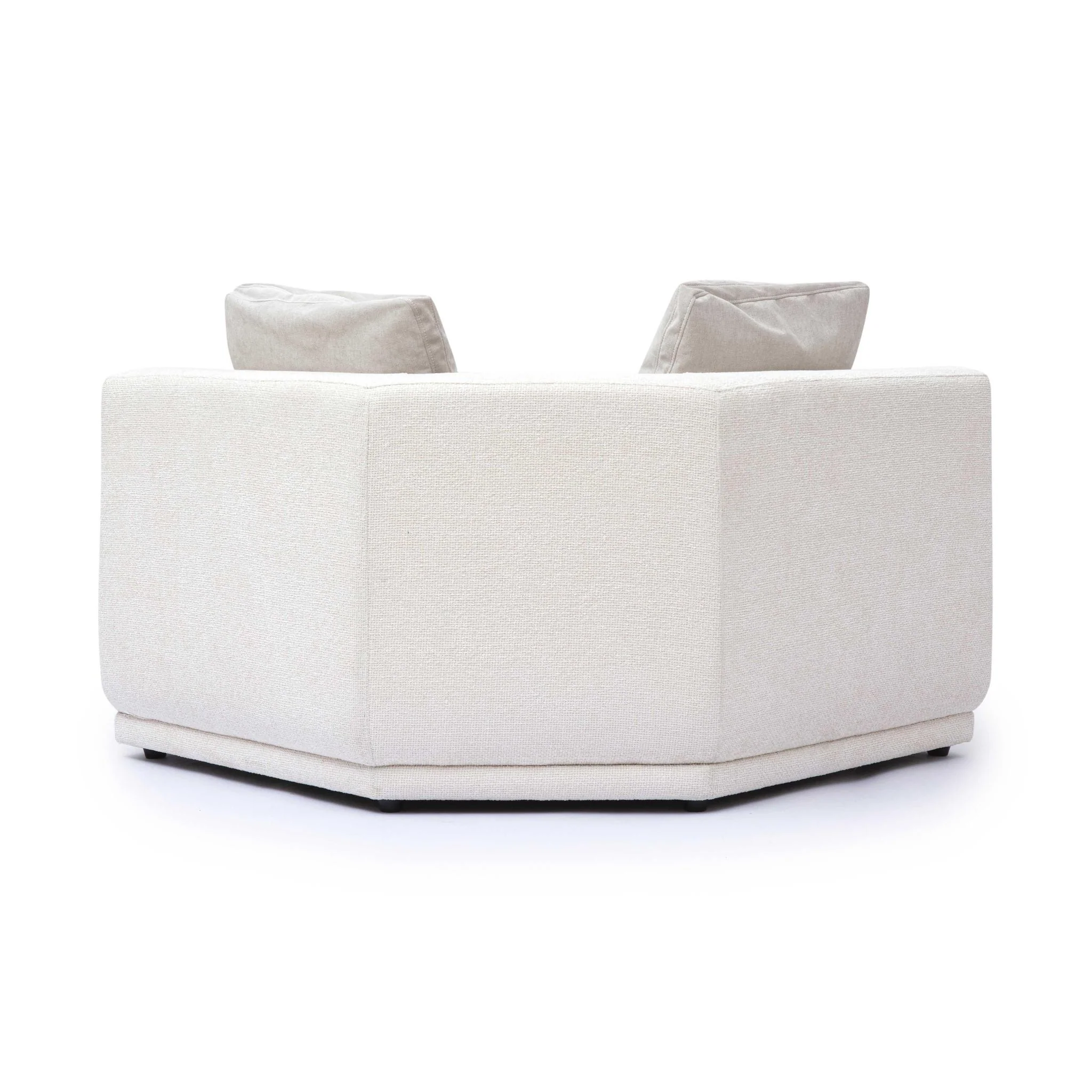 Perry Cream Chenille Modular Wedge Corner Chair - Image 3