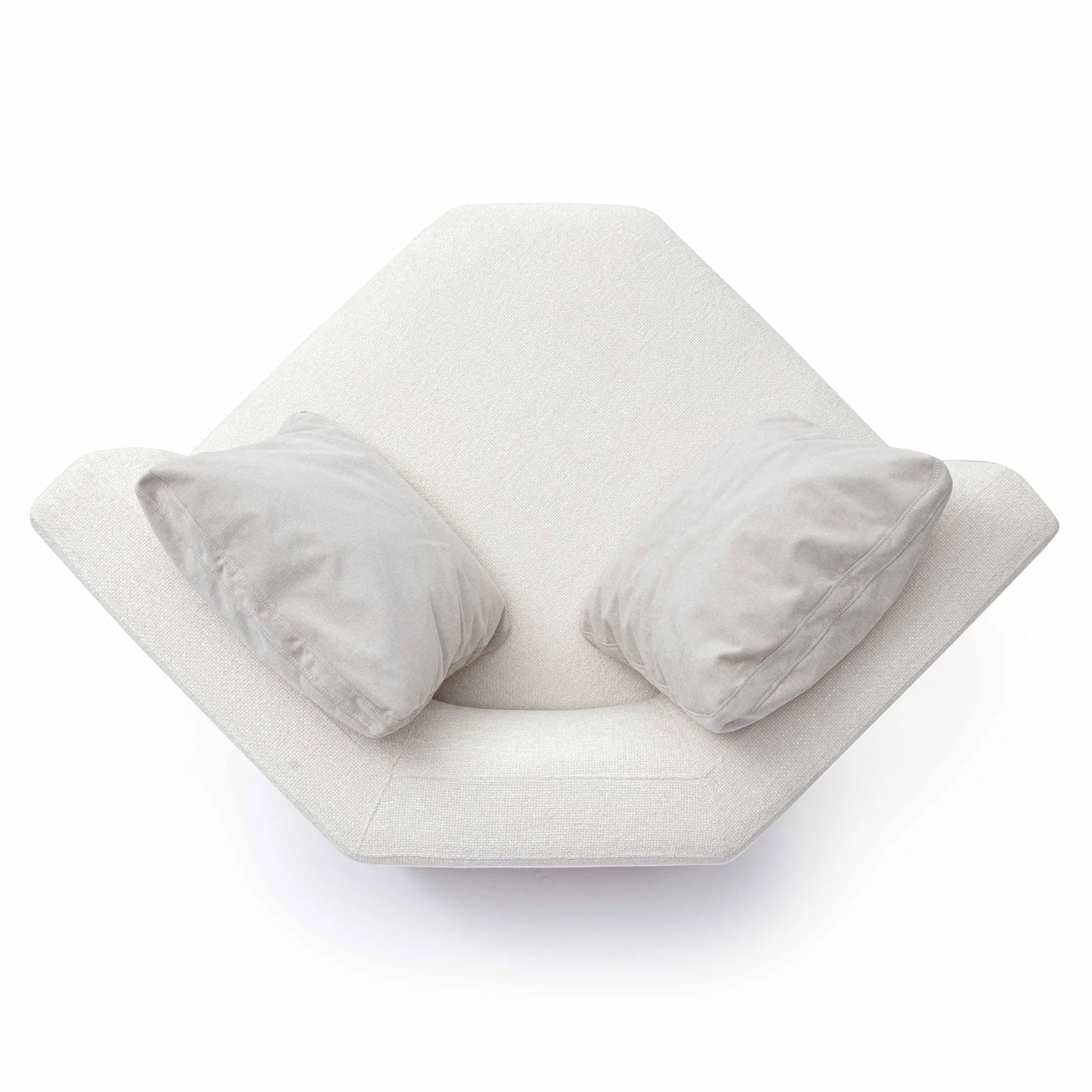 Perry Cream Chenille Modular Wedge Corner Chair - Image 4