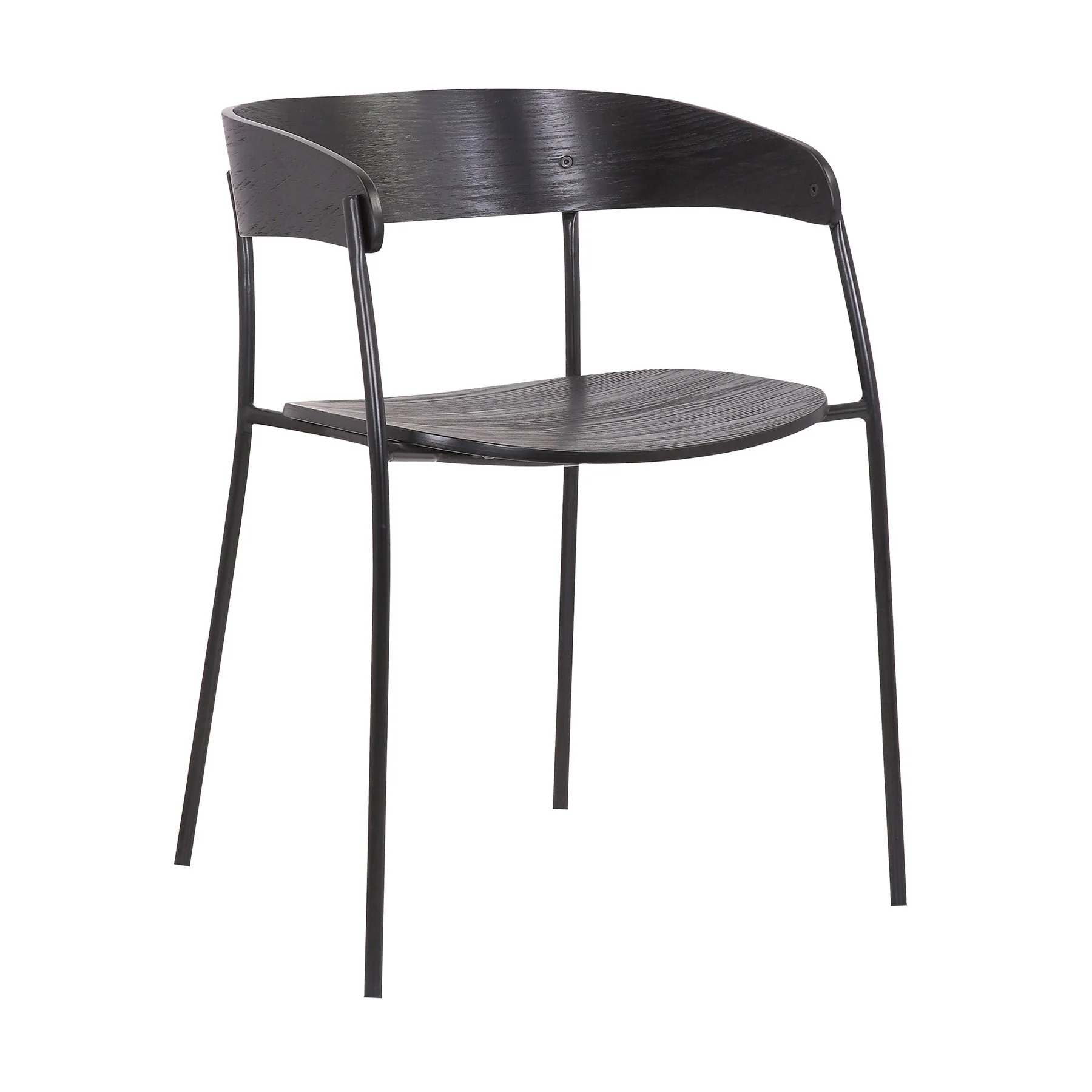 Perry Wood and Metal Modern Dining Room Chairs Set of 2 - Image 2