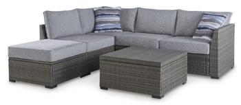 Petal Road Outdoor Loveseat Sectional/Ottoman/Table Set (Set of 4) - Image 3