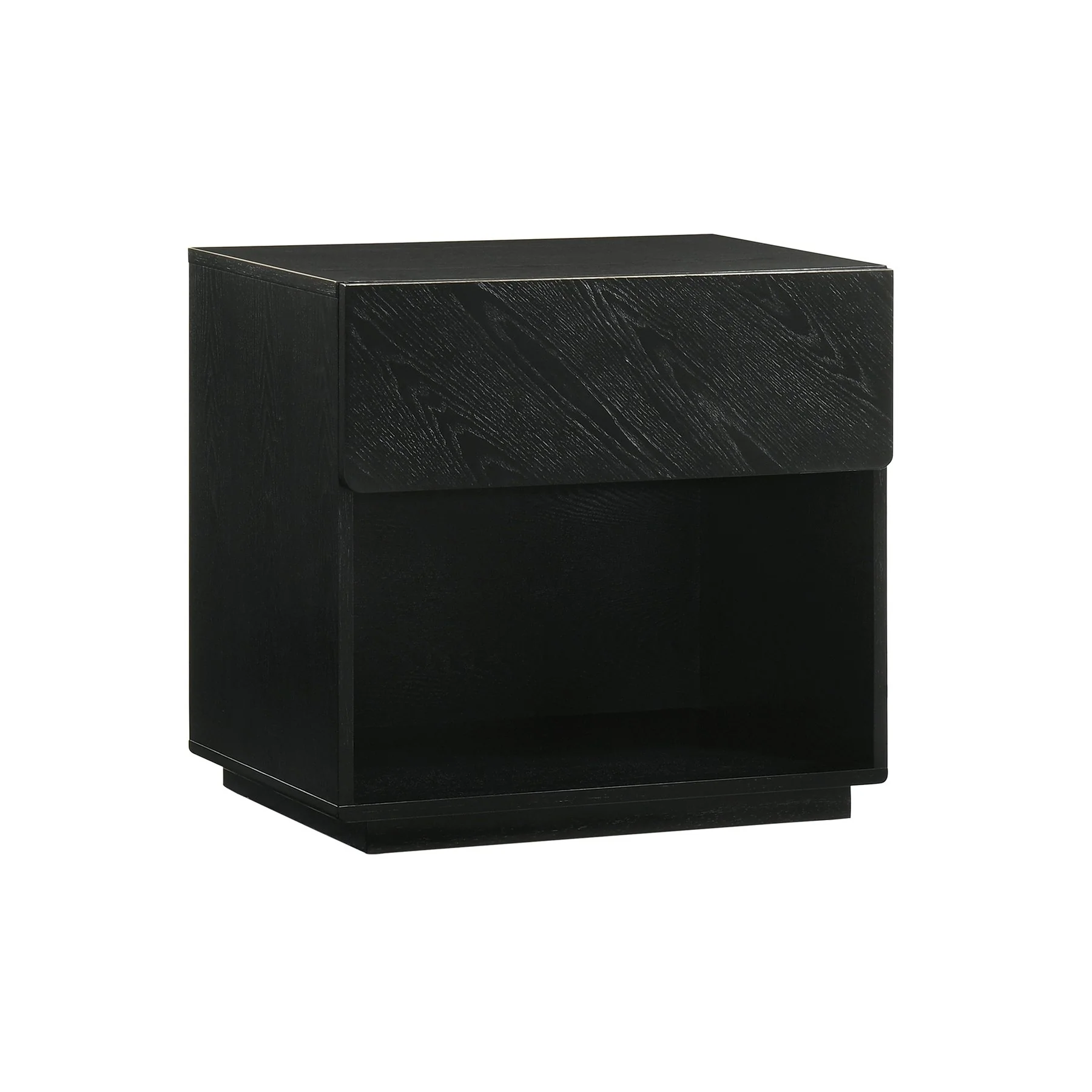 Petra 1 Drawer Wood Nightstand in Black Finish - Image 2