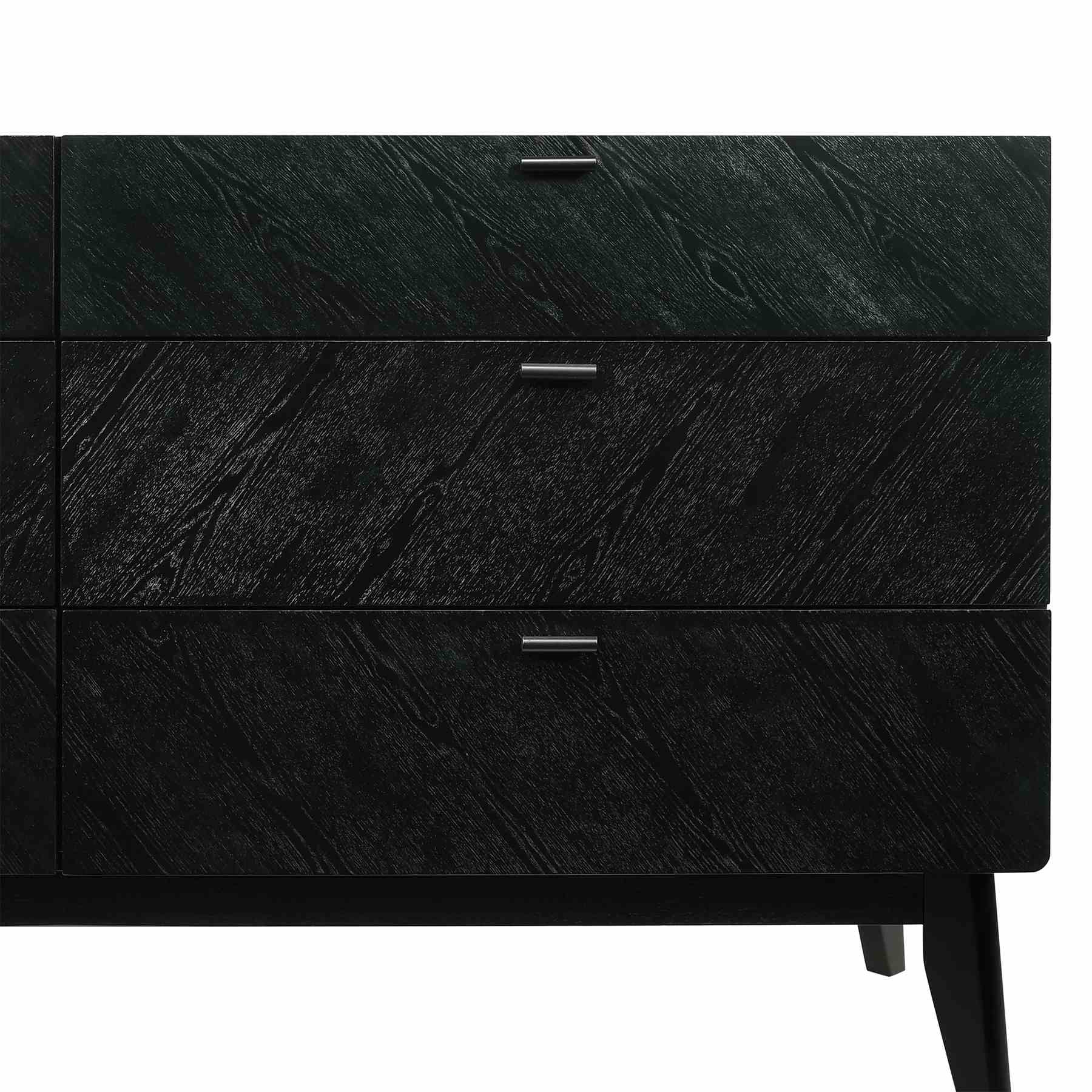 Petra 6 Drawer Wood Dresser in Black Finish - Image 8