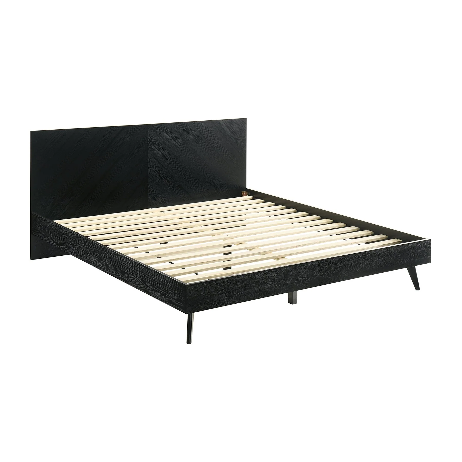 Petra King 4 Piece Wood Bedroom Set in Black Finish - Image 2