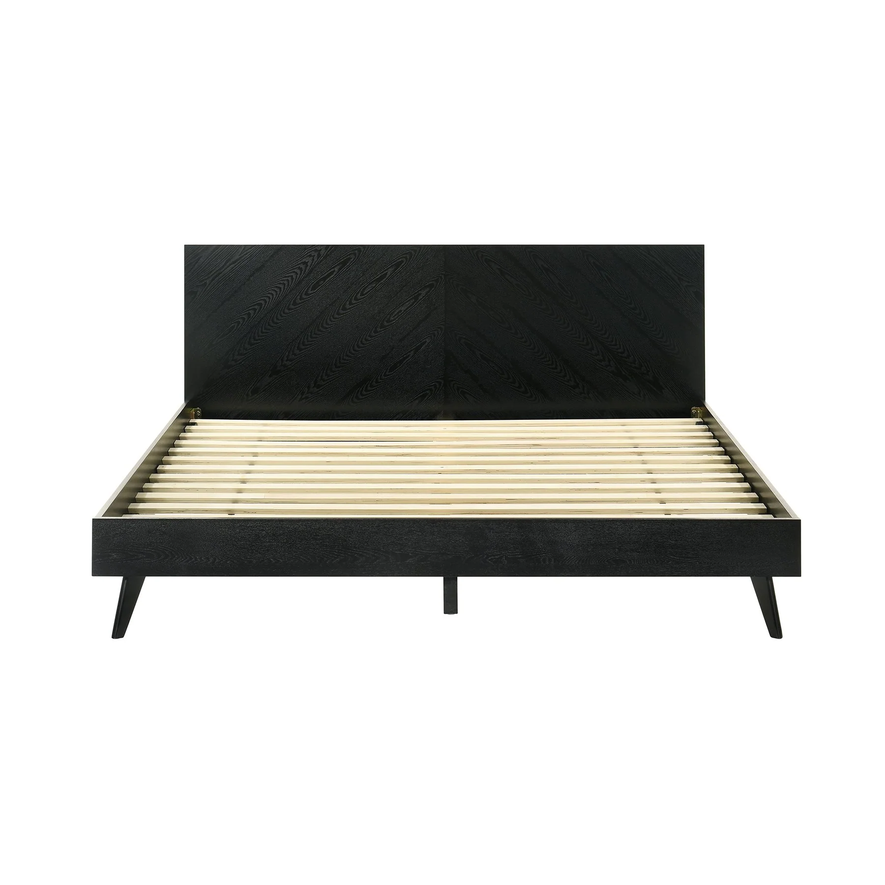 Petra King Platform Wood Bed Frame in Black Finish - Image 3