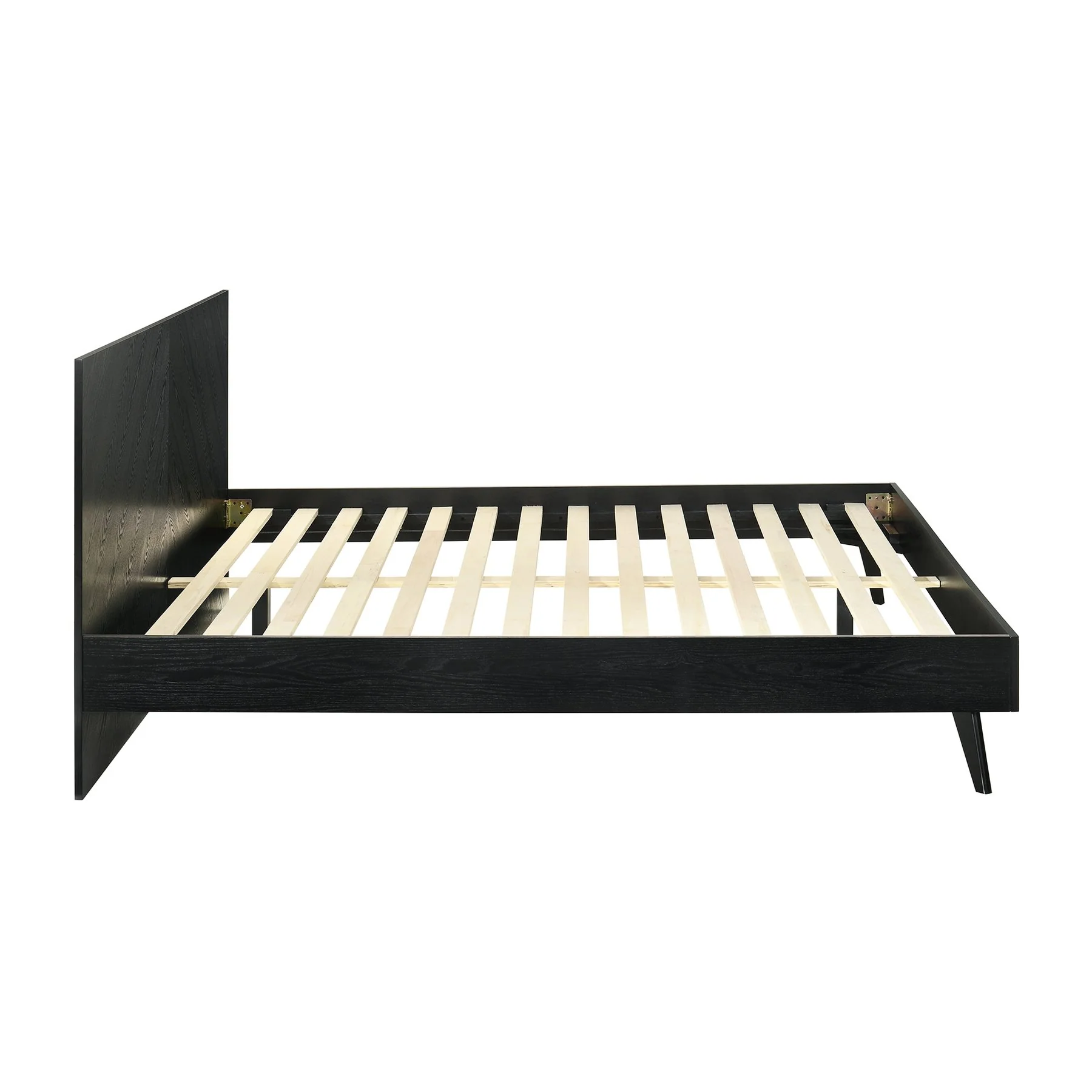 Petra King Platform Wood Bed Frame in Black Finish - Image 4