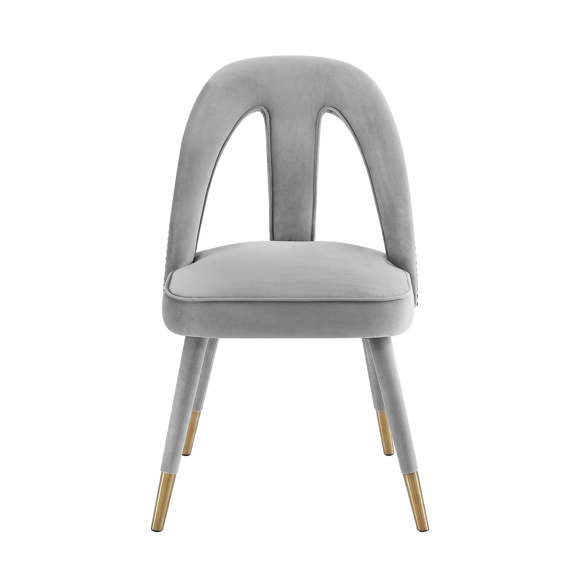 Petra Light Grey Velvet Side Chair - Image 4