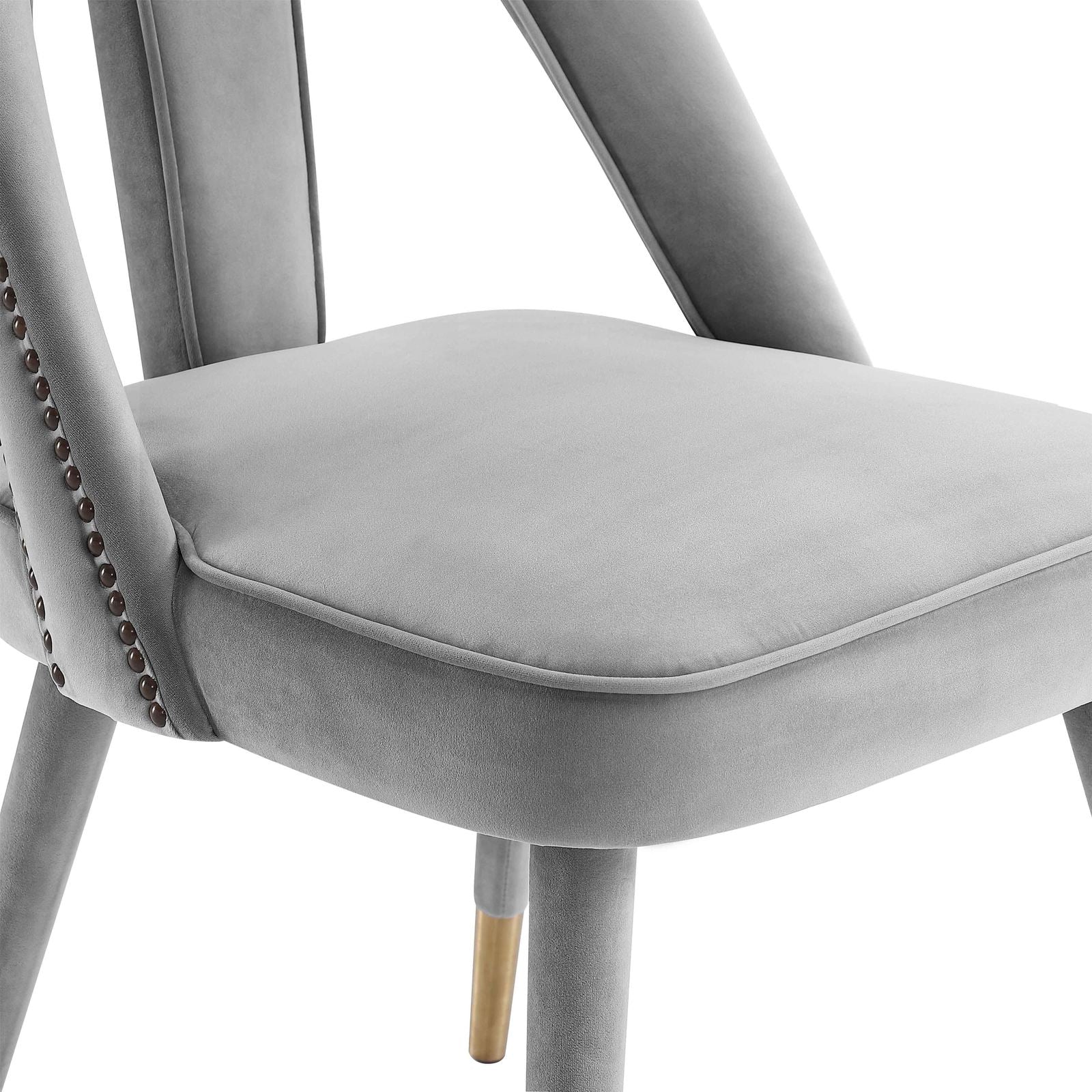 Petra Light Grey Velvet Side Chair - Image 6