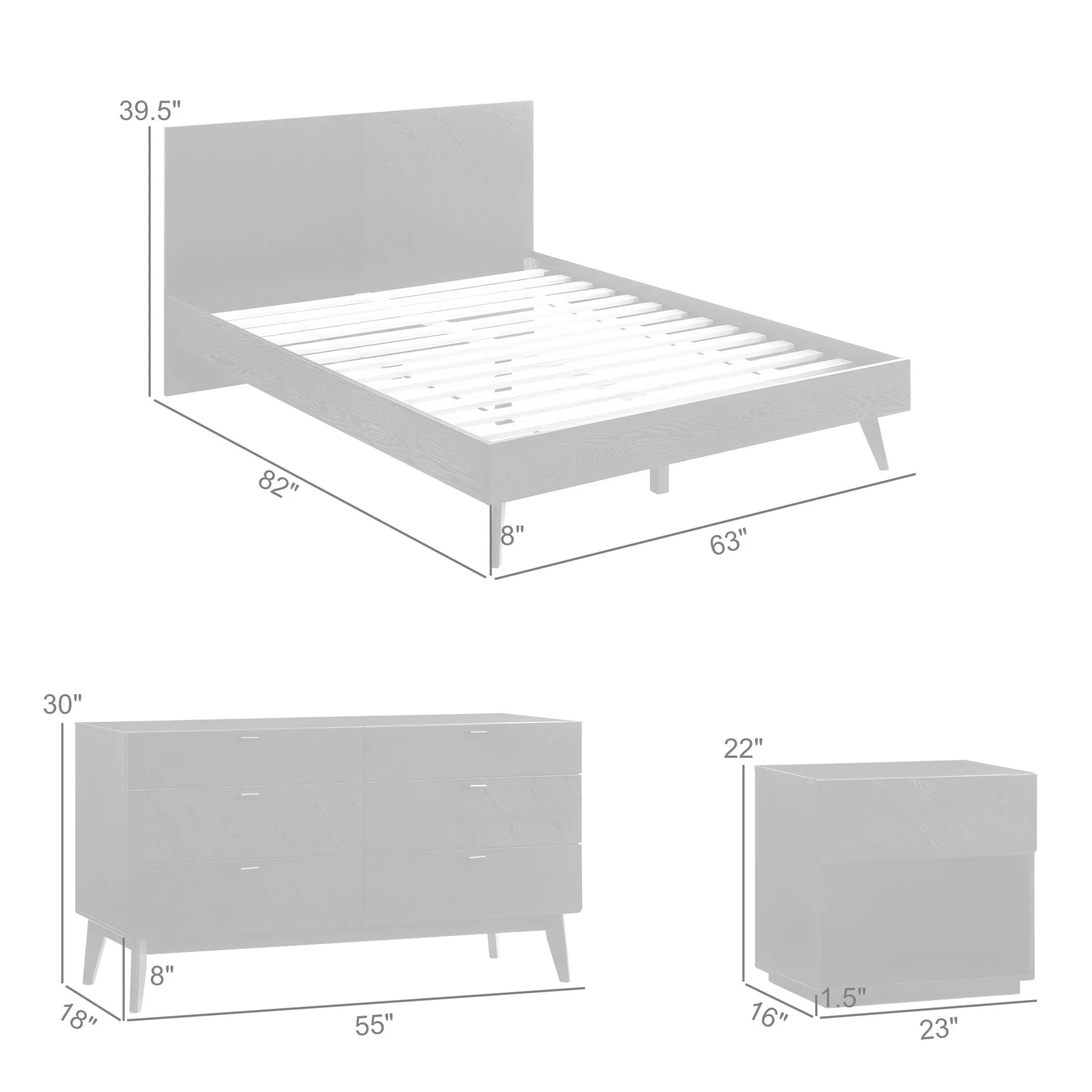 Petra Queen 4 Piece Wood Bedroom Set in Black Finish - Image 12