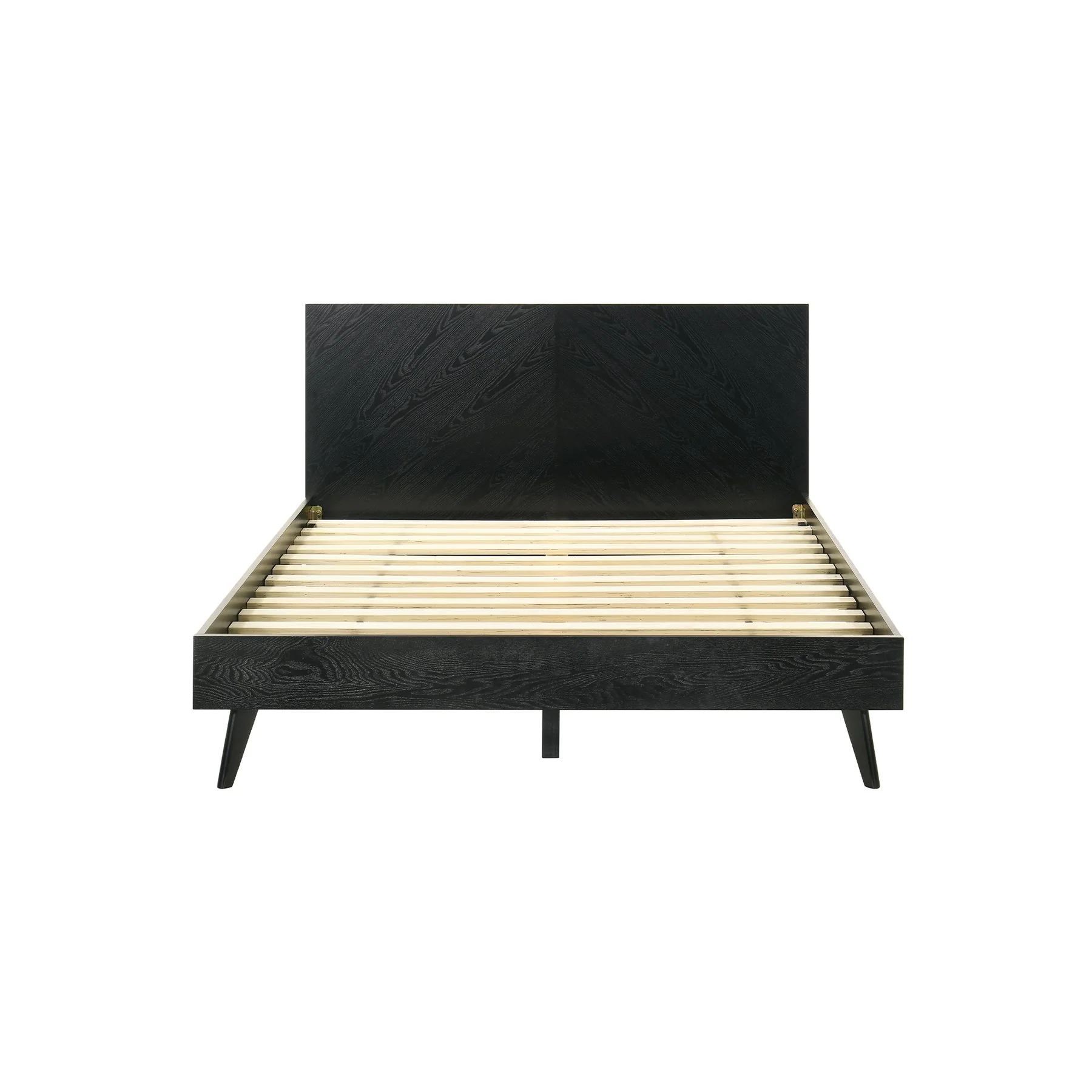 Petra Queen Platform Wood Bed Frame in Black Finish - Image 3