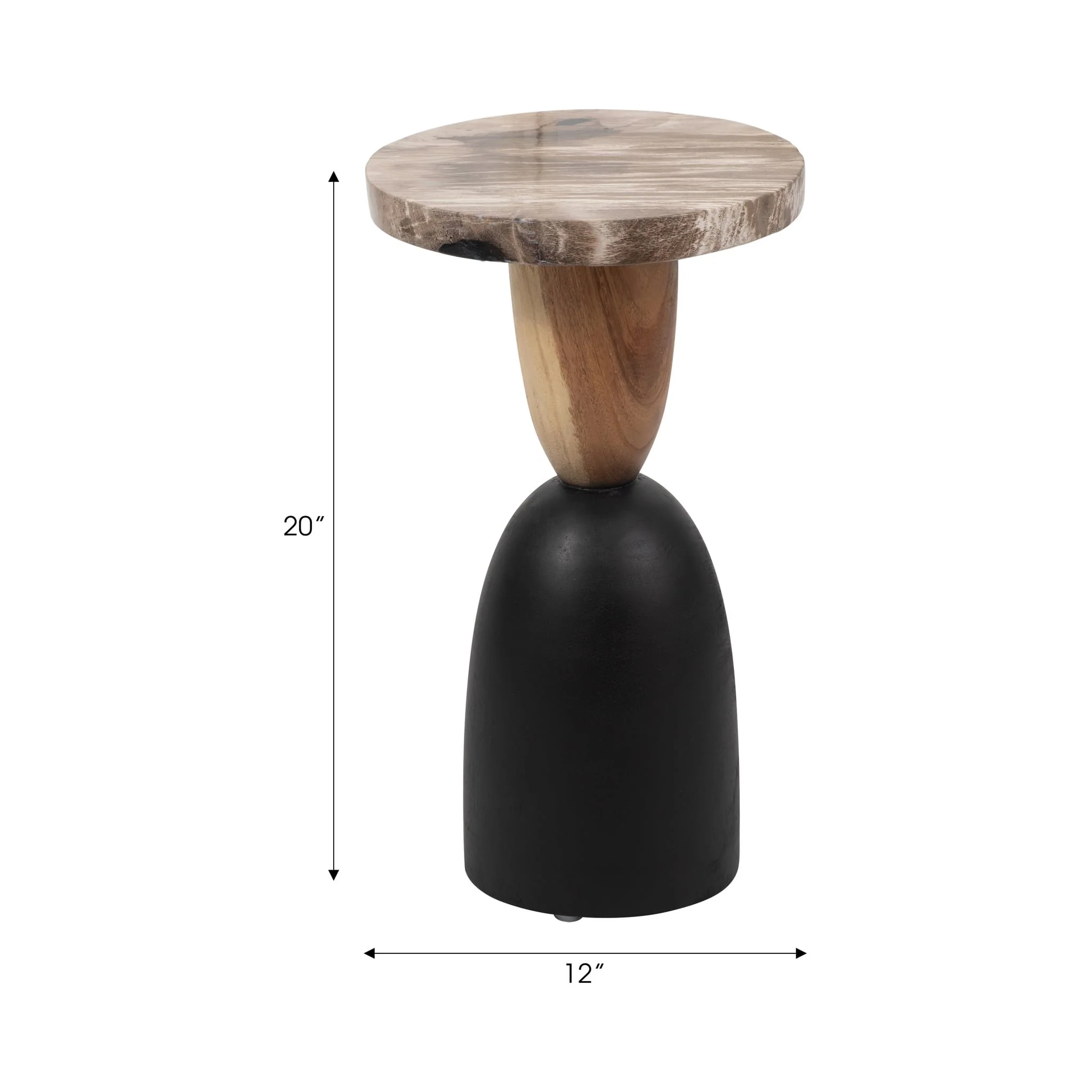 Petrified Wood, 20" Accent Table, Multi - Image 7