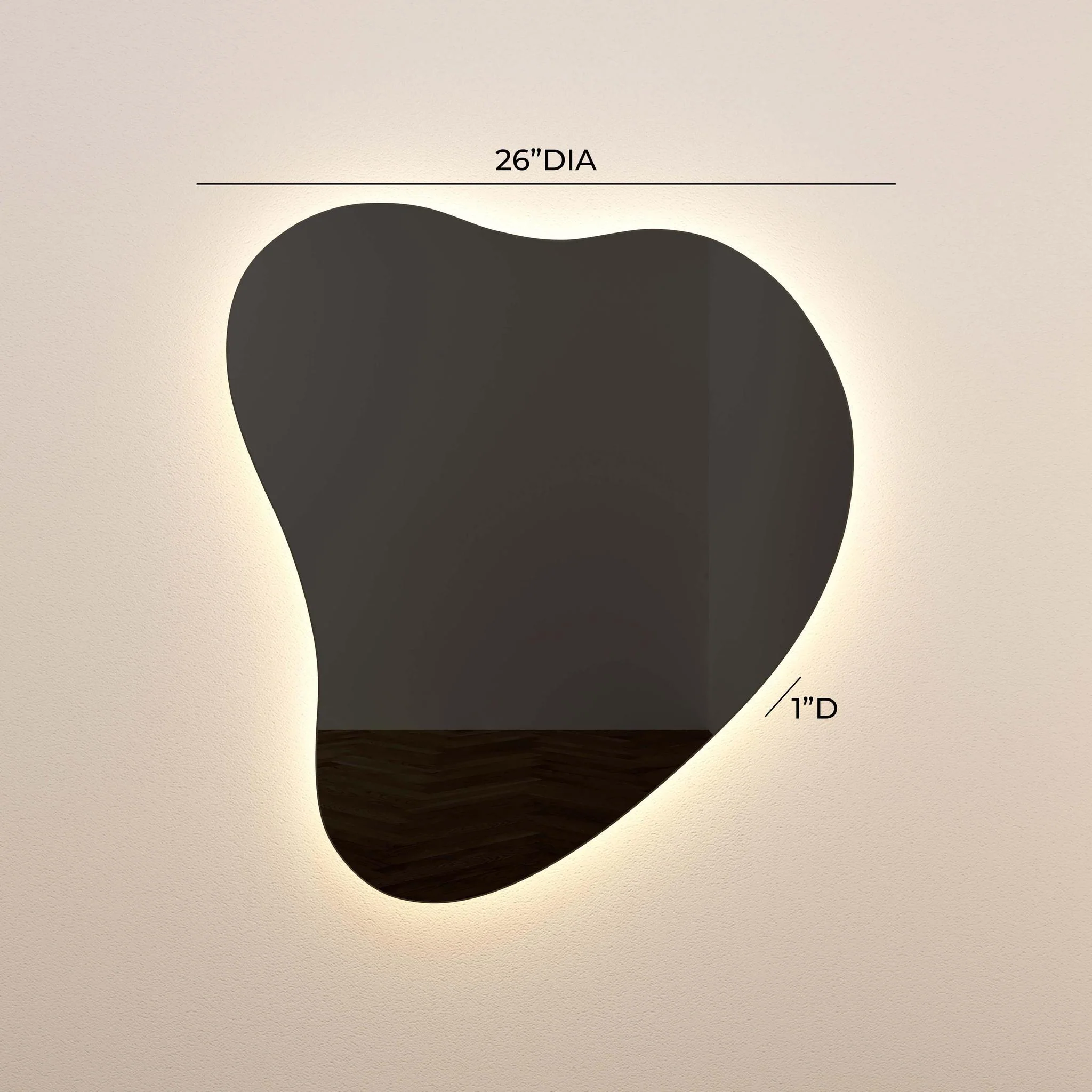 Phoebe LED Teardrop Black Tinted Wall Mirror - Image 6