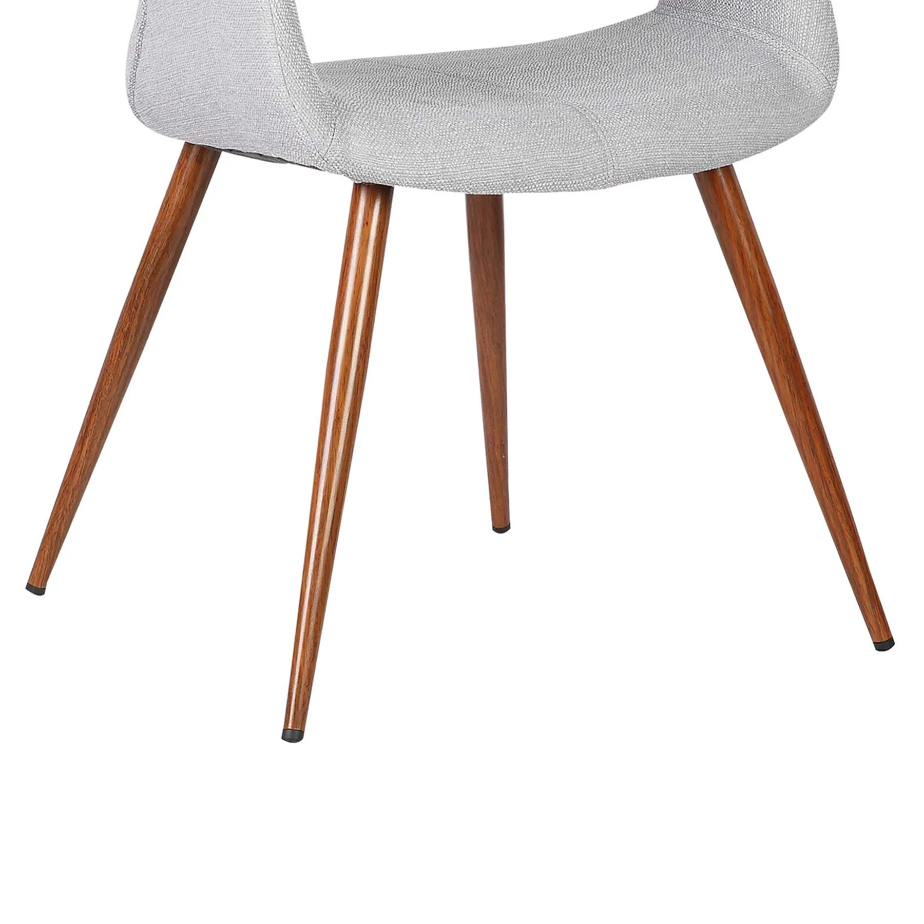 Phoebe Mid-Century Dining Chair in Walnut Finish and Gray Fabric - Image 7