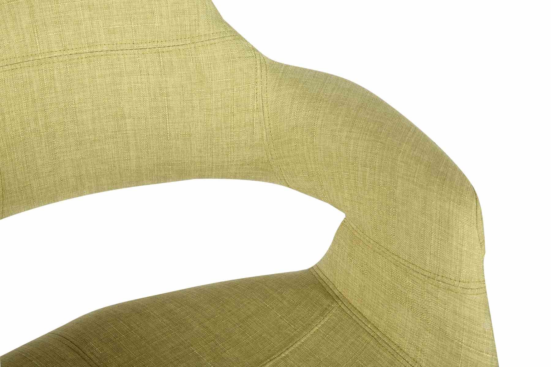Phoebe Mid-Century Dining Chair in Walnut Finish and Green Fabric - Image 6