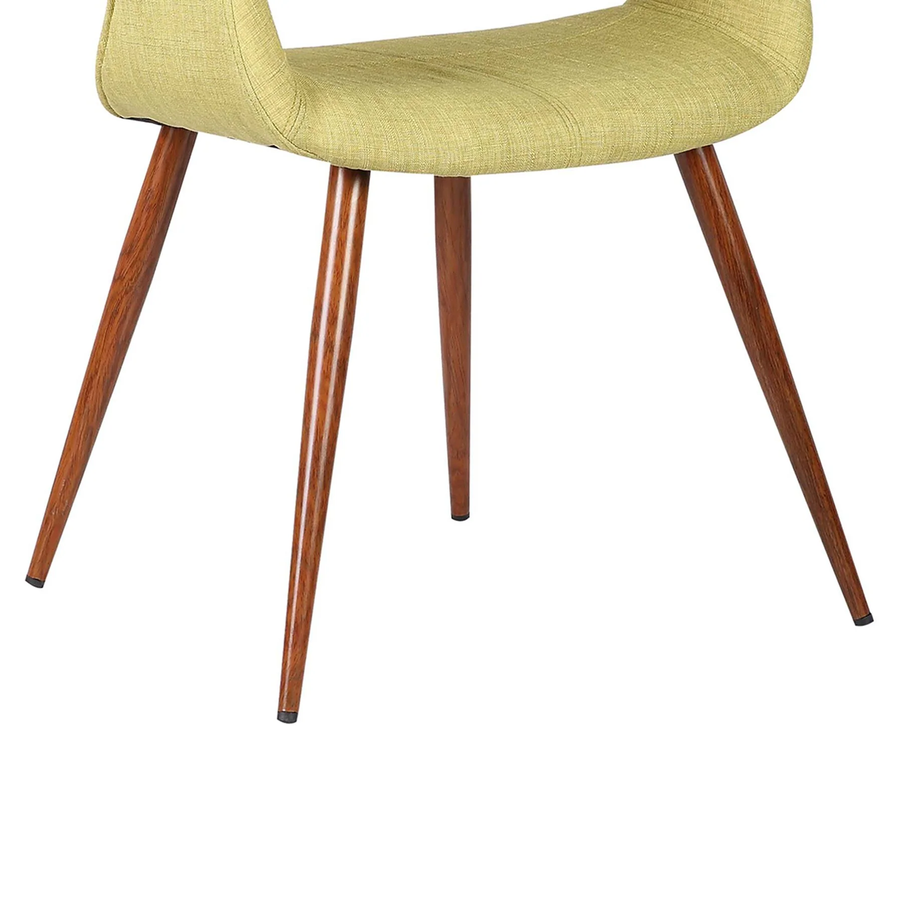 Phoebe Mid-Century Dining Chair in Walnut Finish and Green Fabric - Image 7
