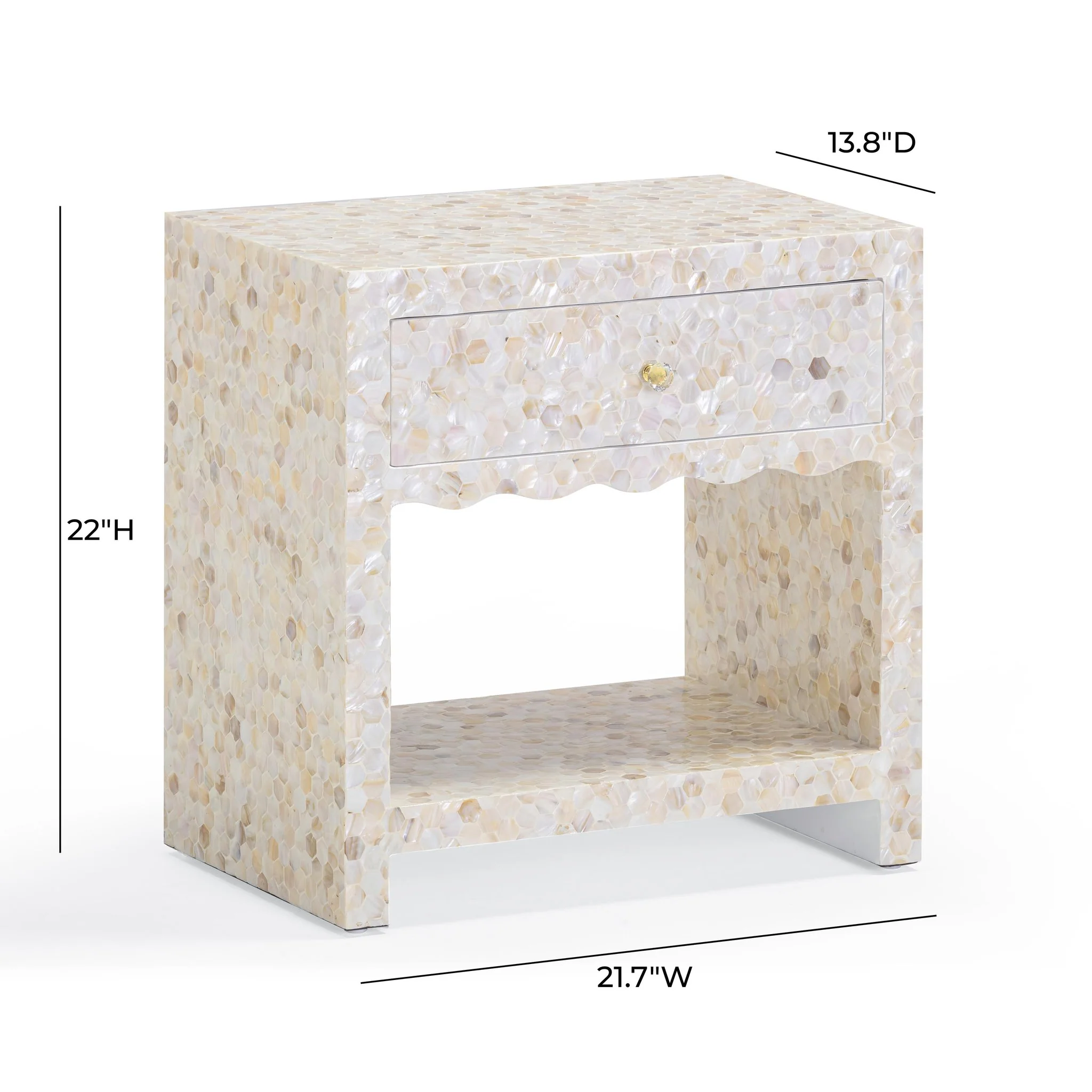 Piara Natural Mother of Pearl Inlaid Nightstand - Image 8