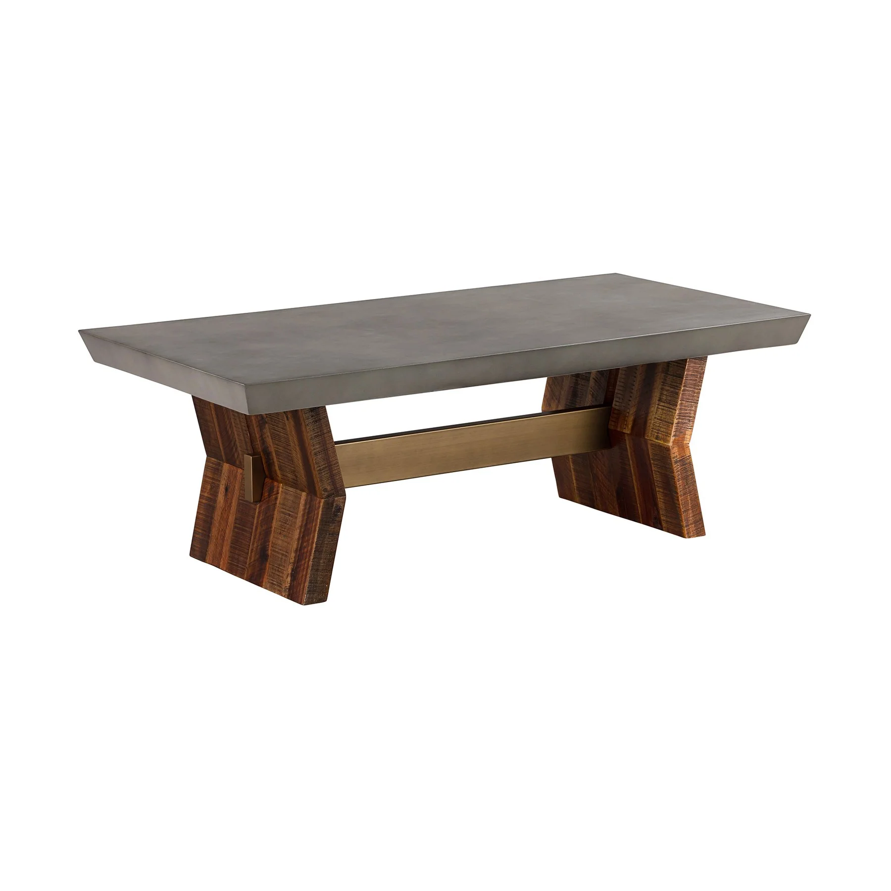 Picadilly Rectangle Coffee Table in Acacia Wood and Concrete - Image 2