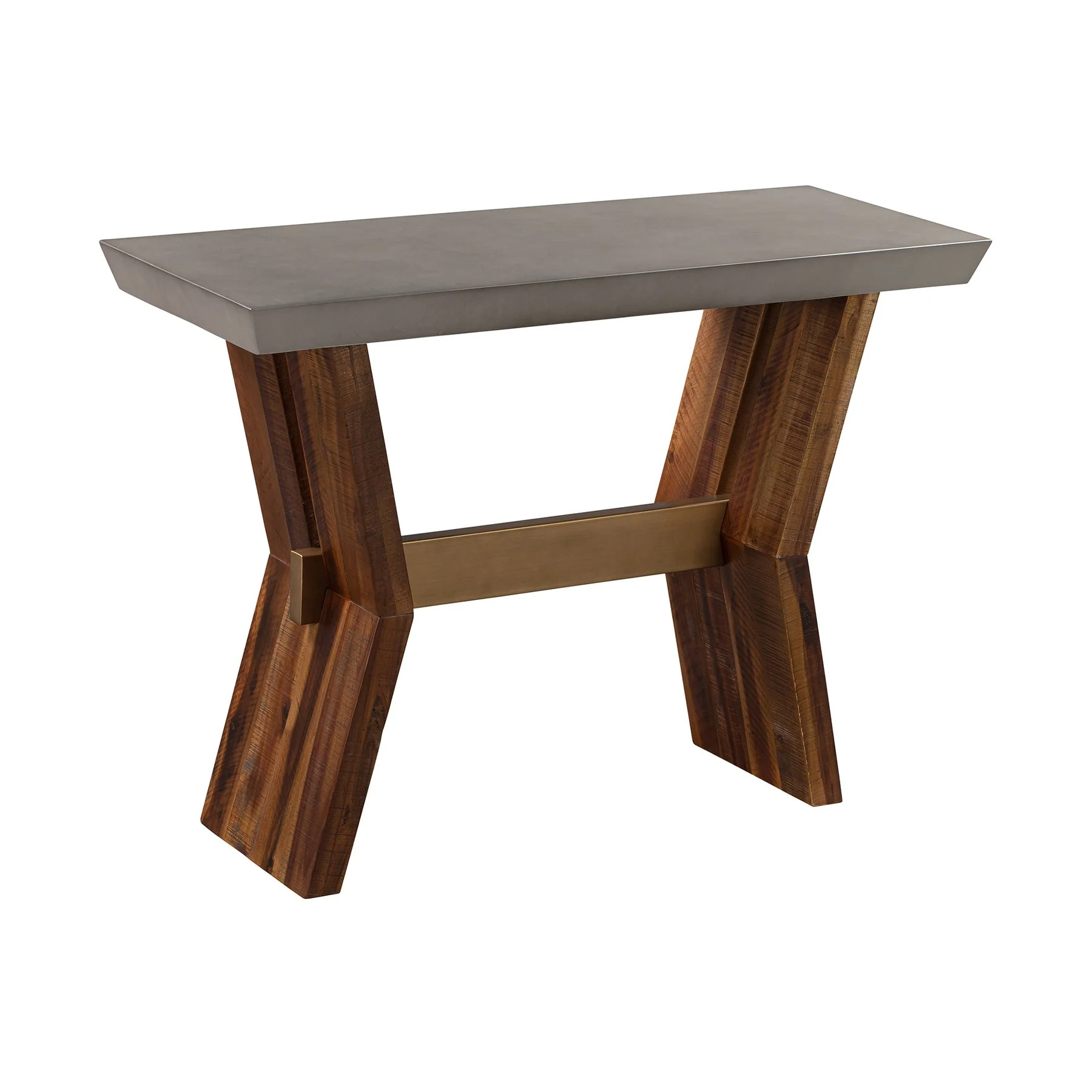 Picadilly Rectangle Console Table in Acacia Wood and Concrete - Image 2