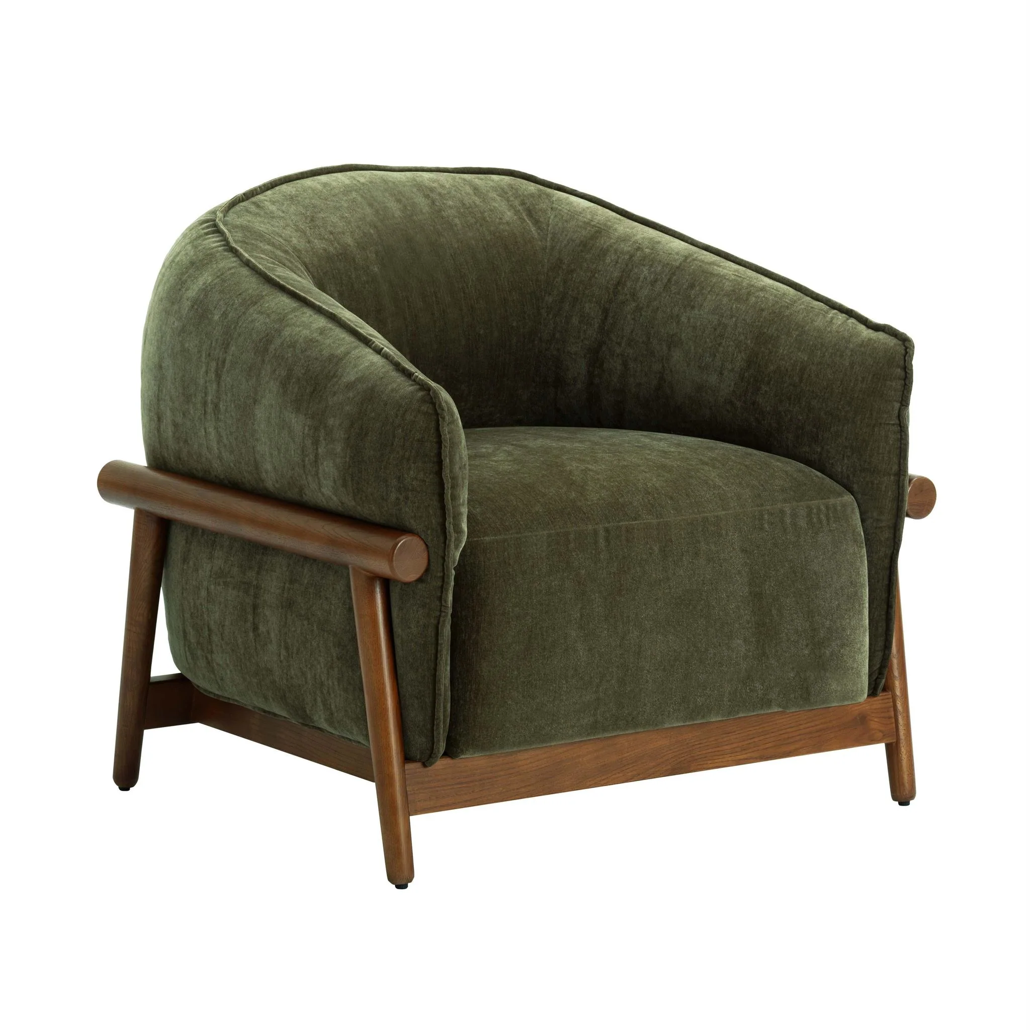 Piedmont Upcycled Chenille Olive Green Accent Chair - Image 2