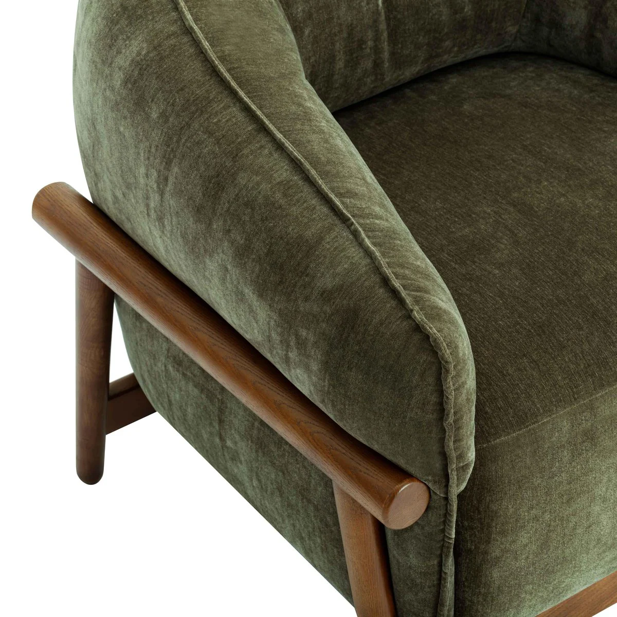 Piedmont Upcycled Chenille Olive Green Accent Chair - Image 6